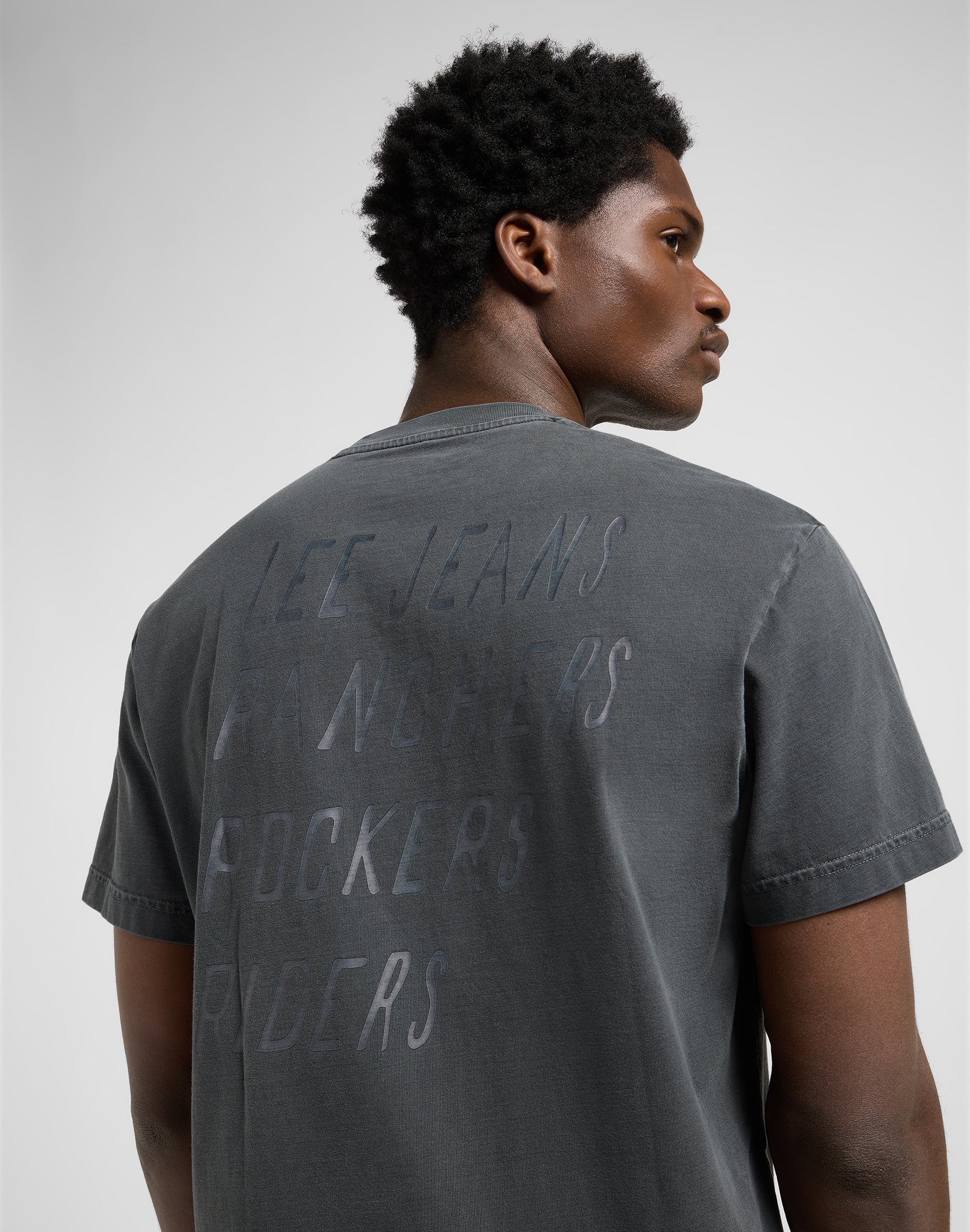 Maglietta grafica rilassata in nero lavato T-Shirt Lee