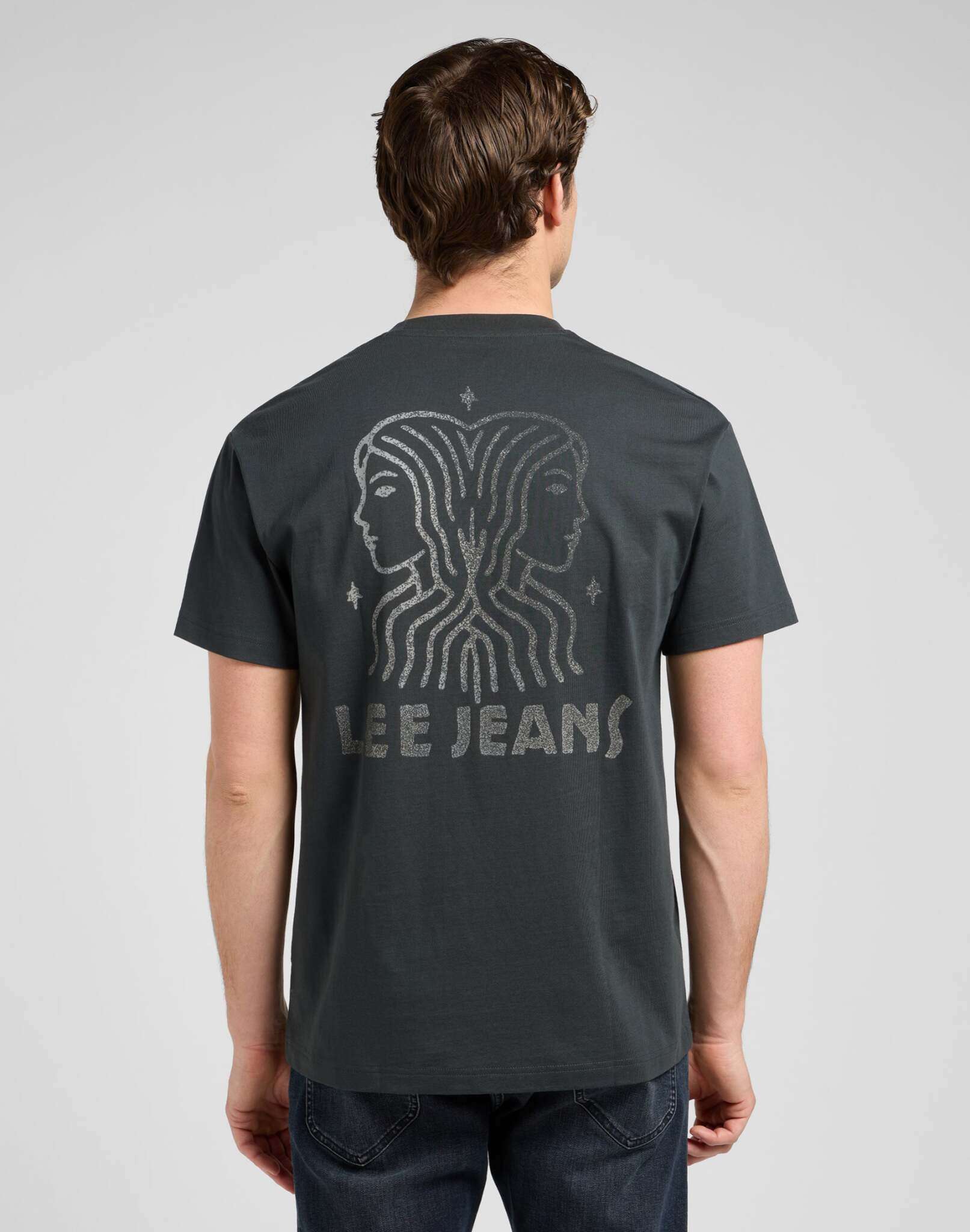 Ss Maglietta grafica rilassata in nero lavato Magliette Lee