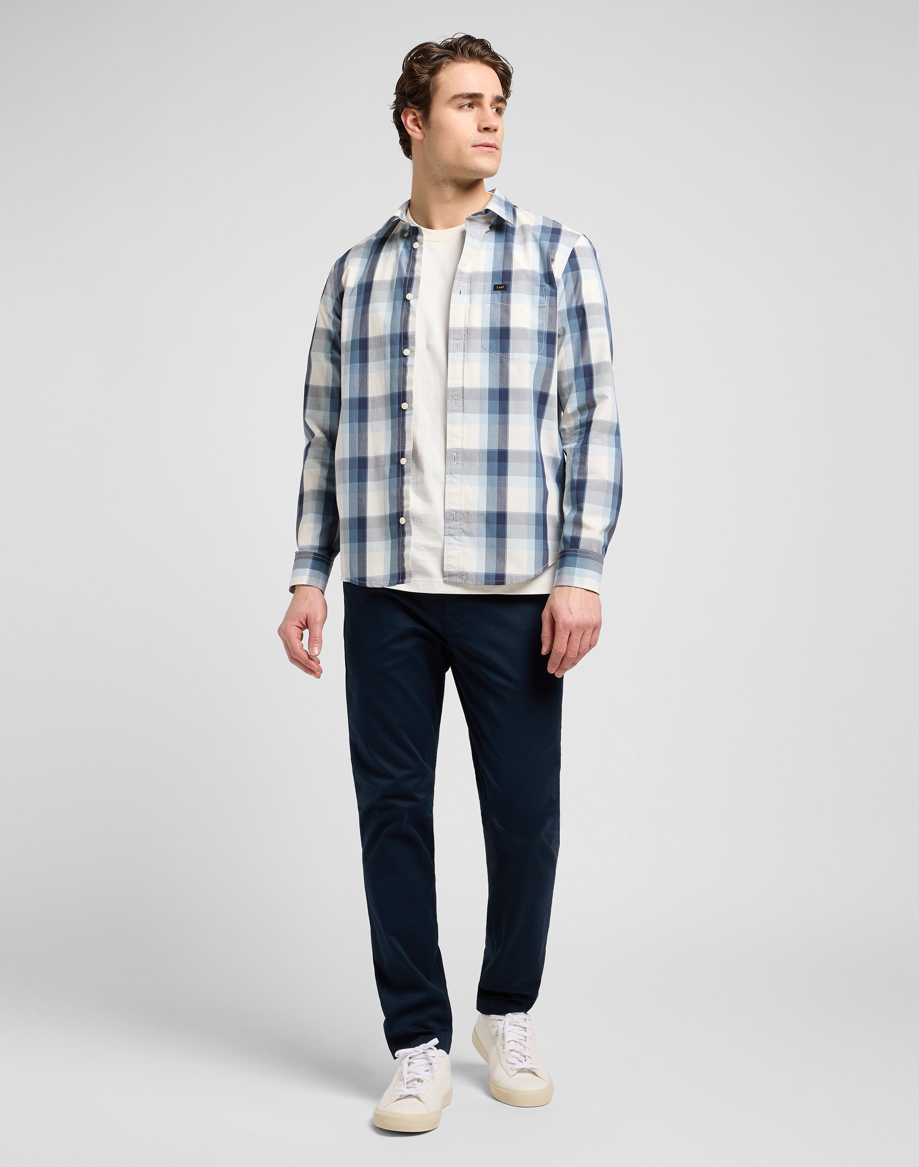 Lee Button Down in camicie blu vintage Ombre Lee
