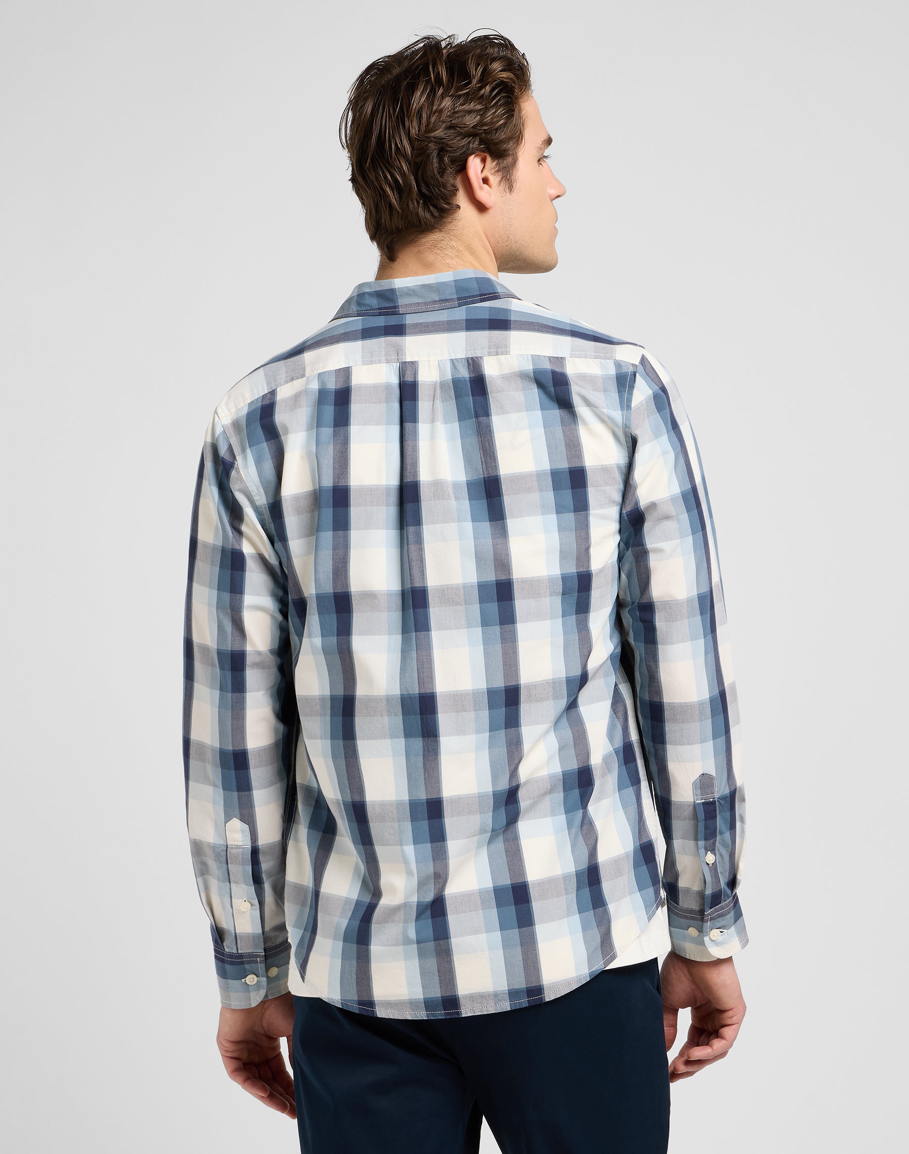 Lee Button Down in camicie blu vintage Ombre Lee