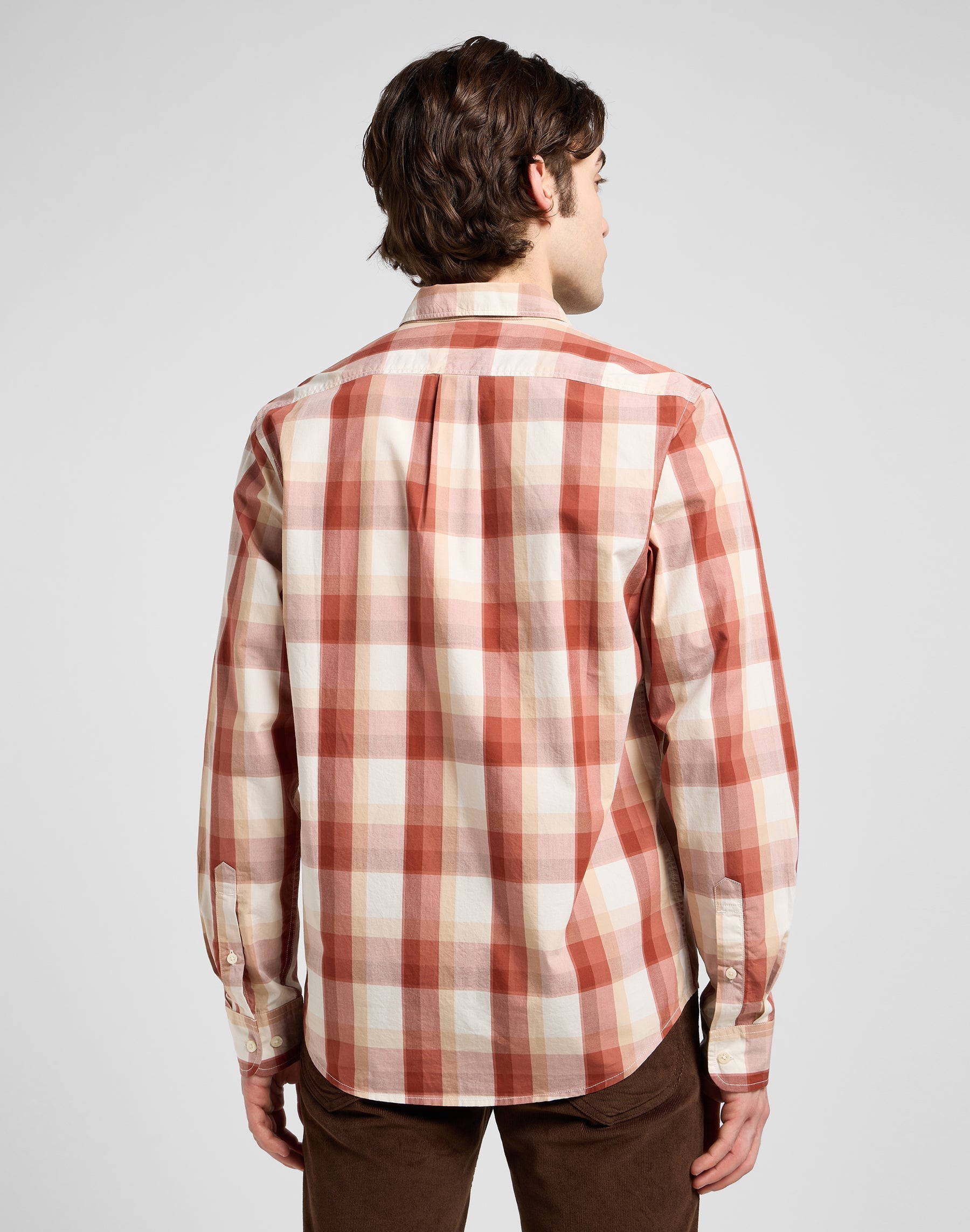 Lee Button Down in Red Clay Plaid Camicie Lee