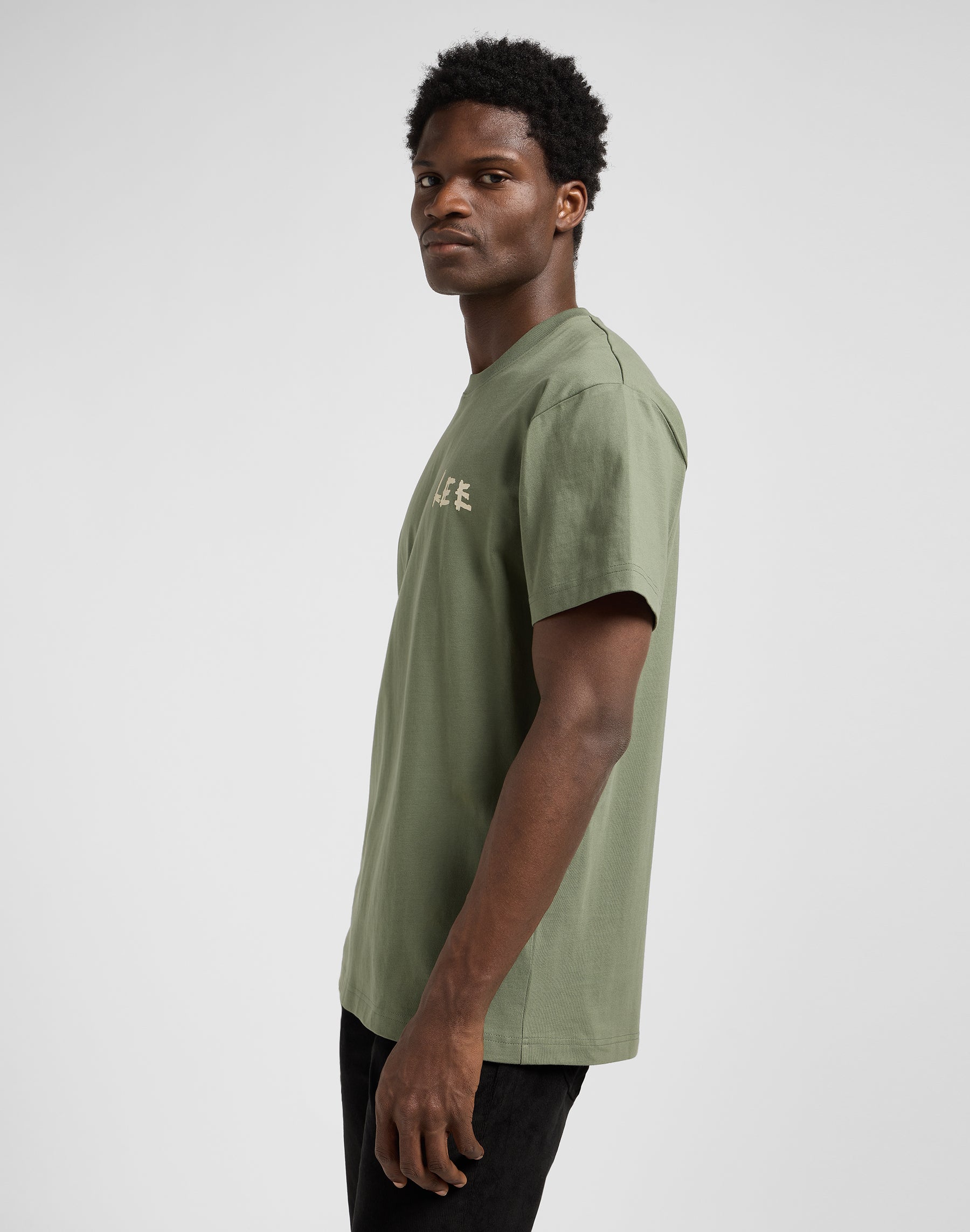 Maglietta con logo Elevated Ess in pietra oliva T-Shirt Lee