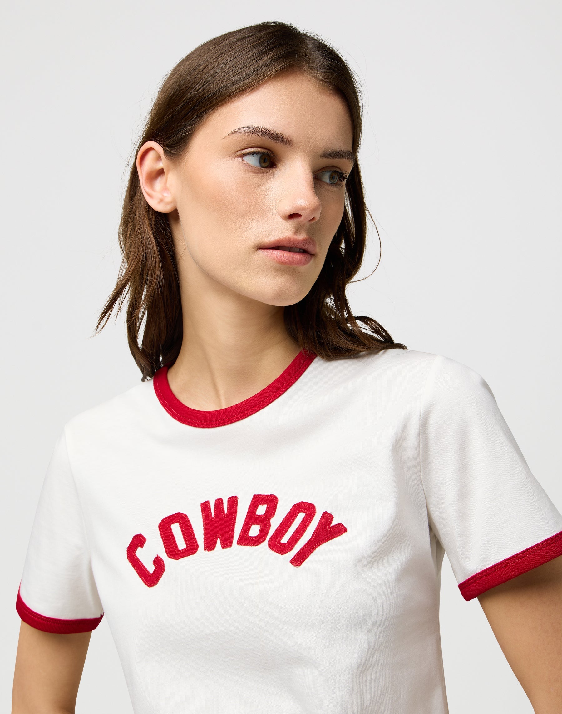 Maglietta Ringer in Bianco Usato Magliette Wrangler