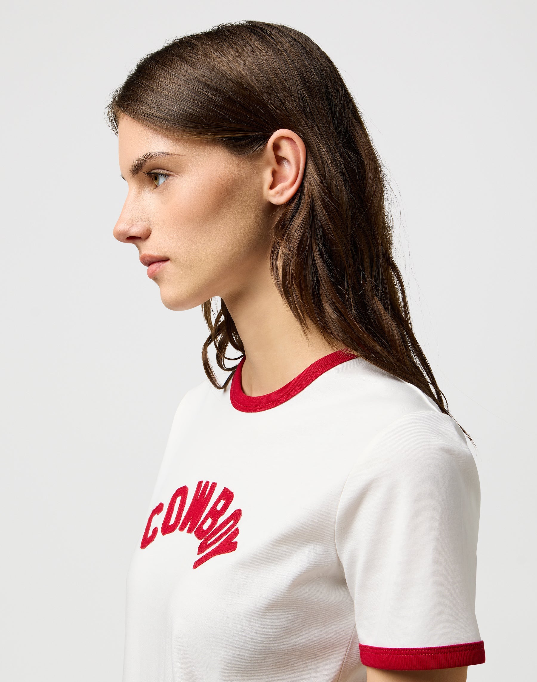 Maglietta Ringer in Bianco Usato Magliette Wrangler