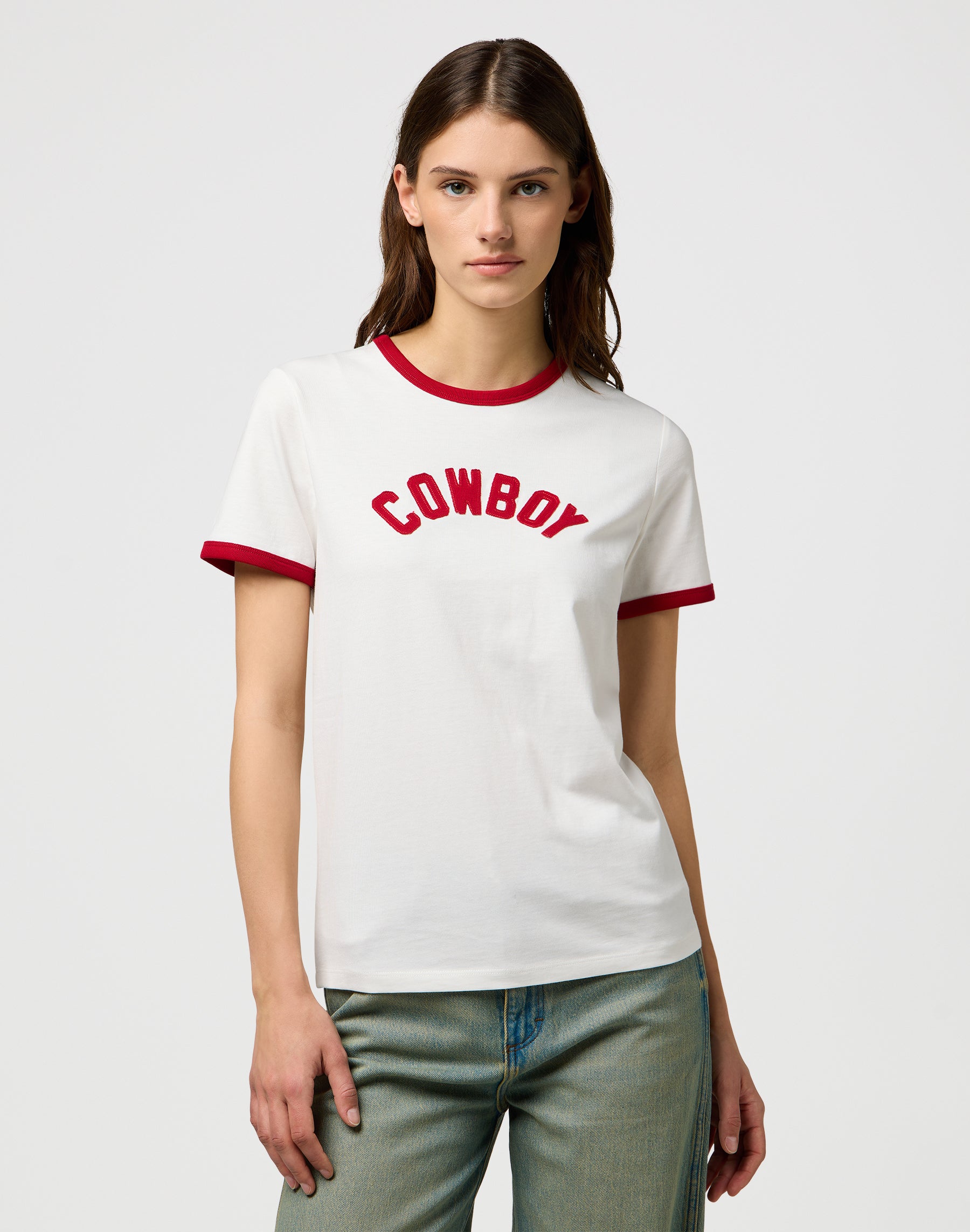 Maglietta Ringer in Bianco Usato Magliette Wrangler