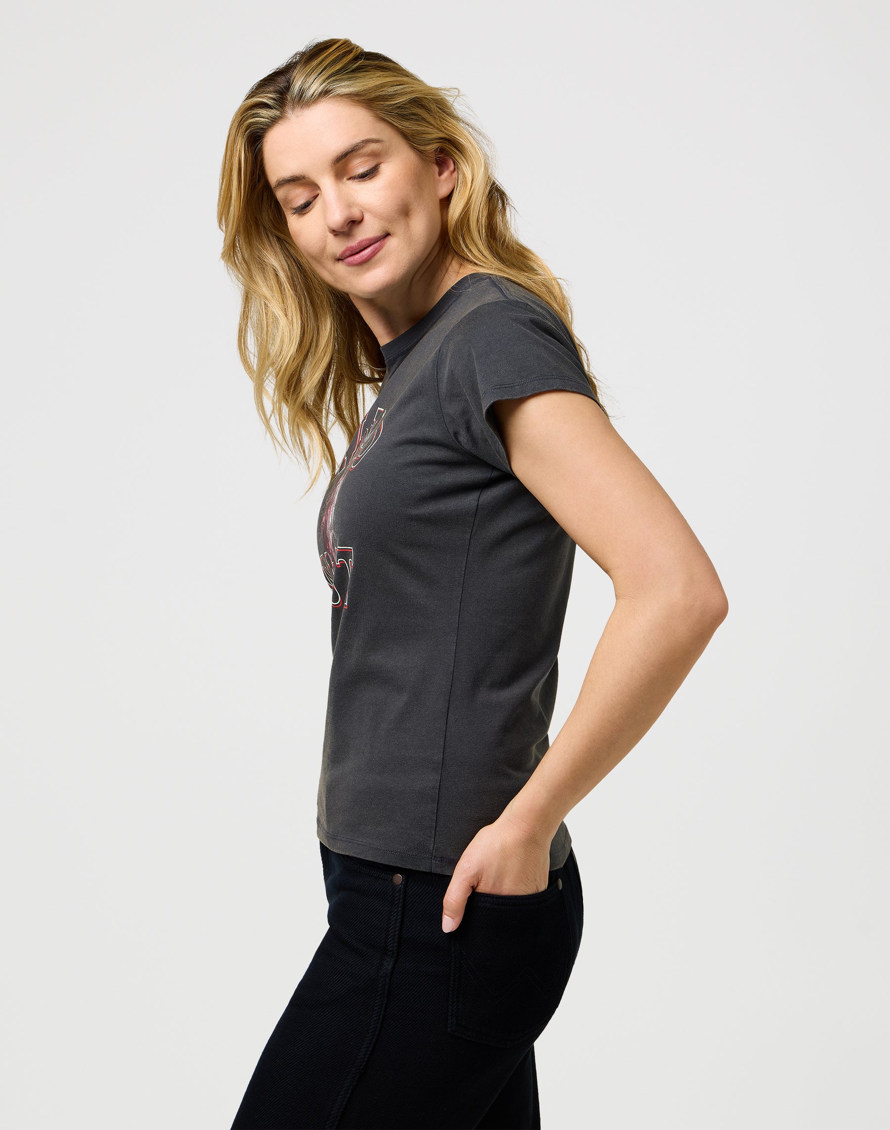 Maglietta Shrunken Band in nero sbiadito Magliette Wrangler