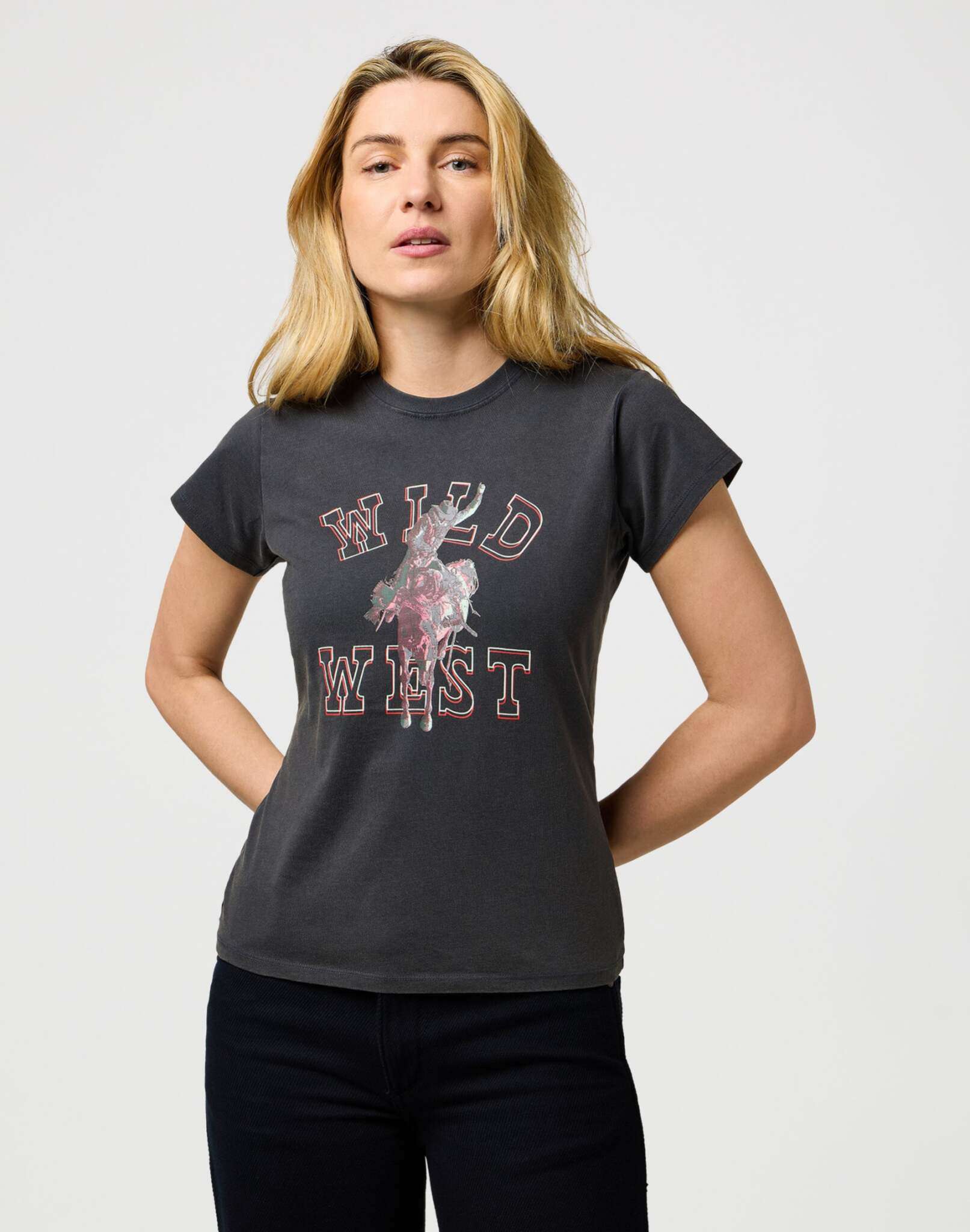 Maglietta Shrunken Band in nero sbiadito Magliette Wrangler