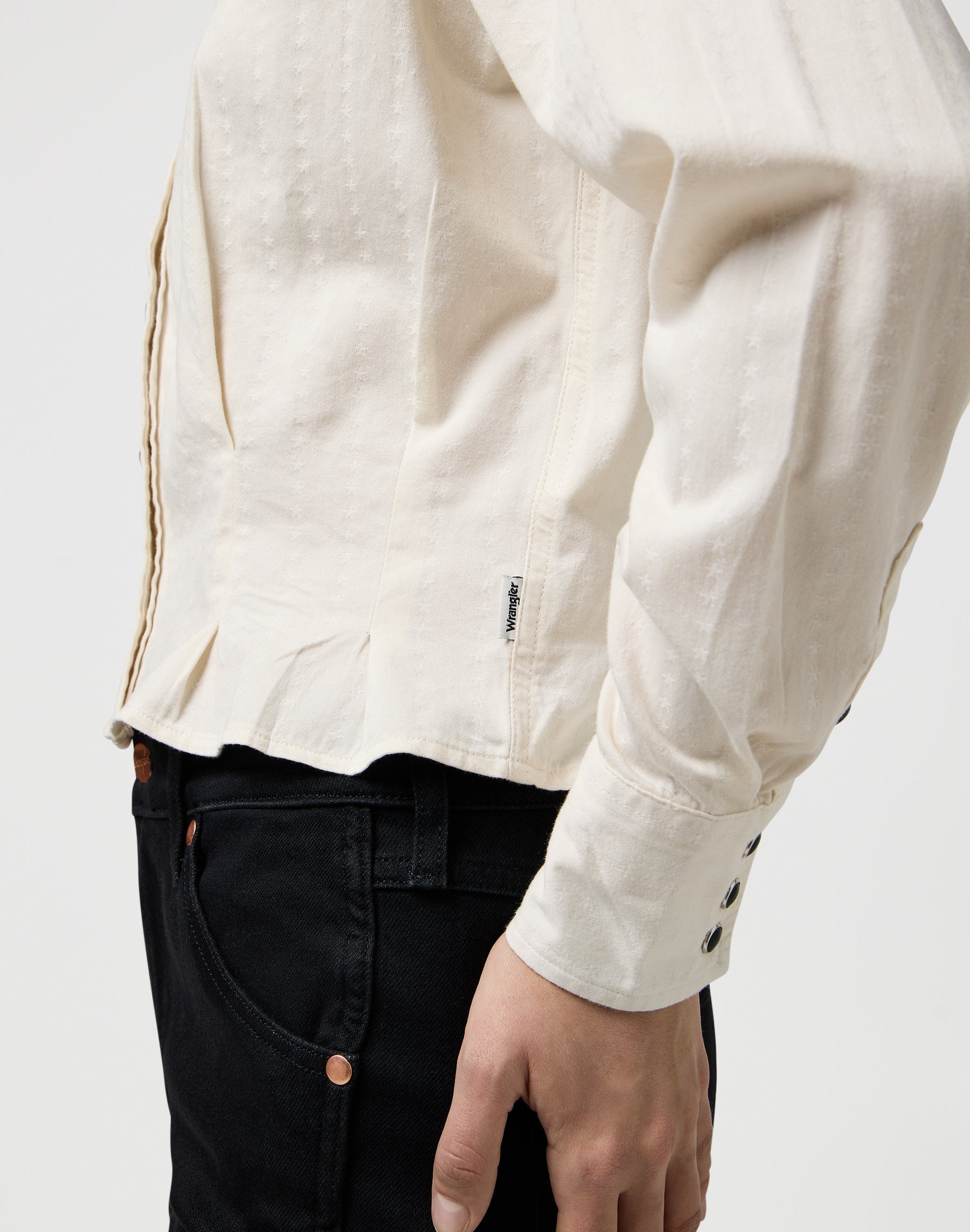 Camicia Femme Peplum in Pinstar White Camicie Wrangler