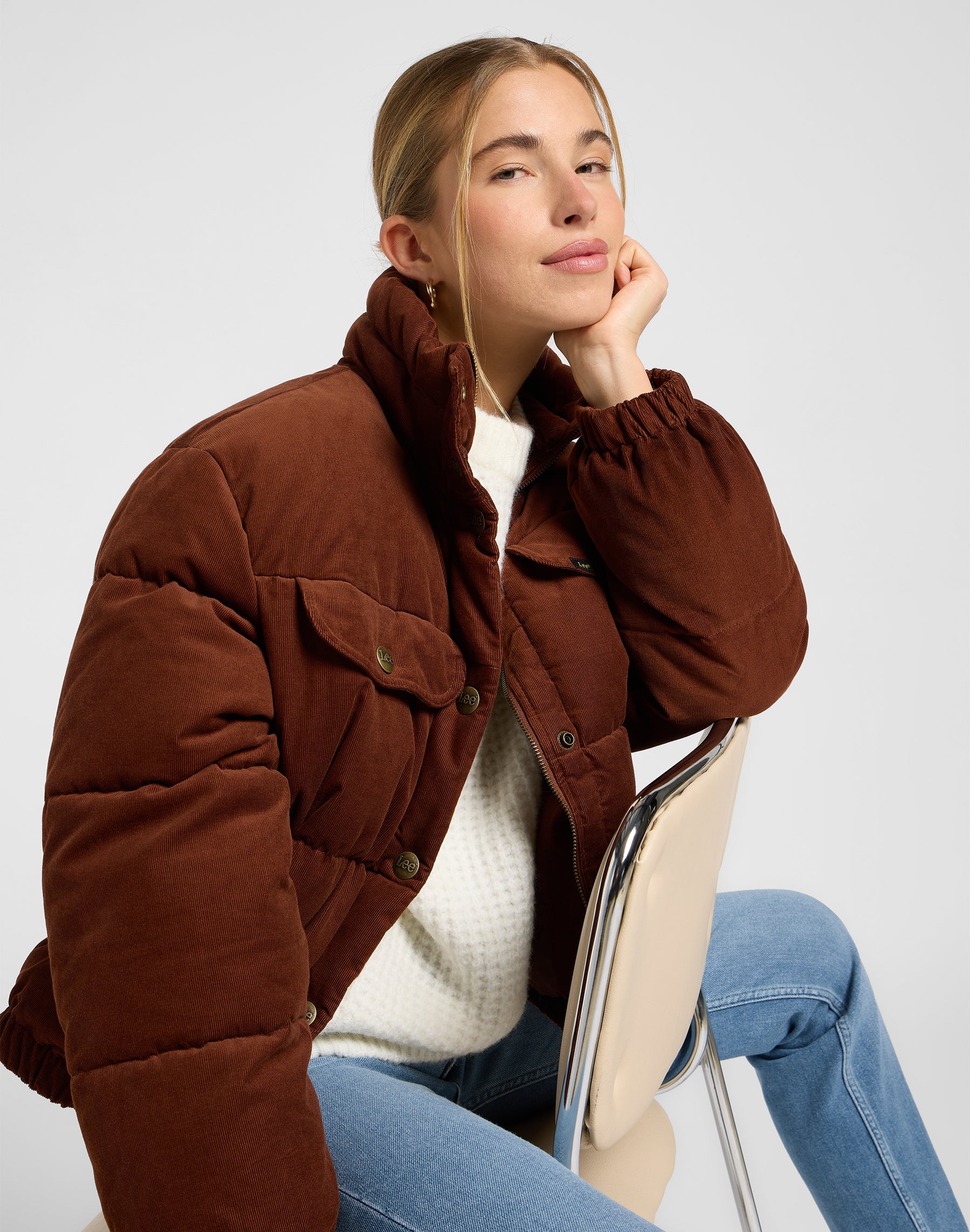 Giacca Rider Puffer in Luxe Brown Giacche Lee