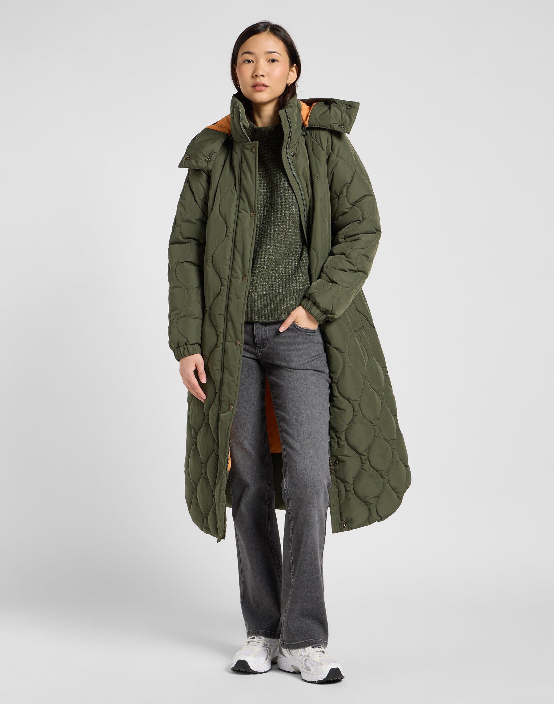 Puffer lungo in Oak Moss Giacche Lee