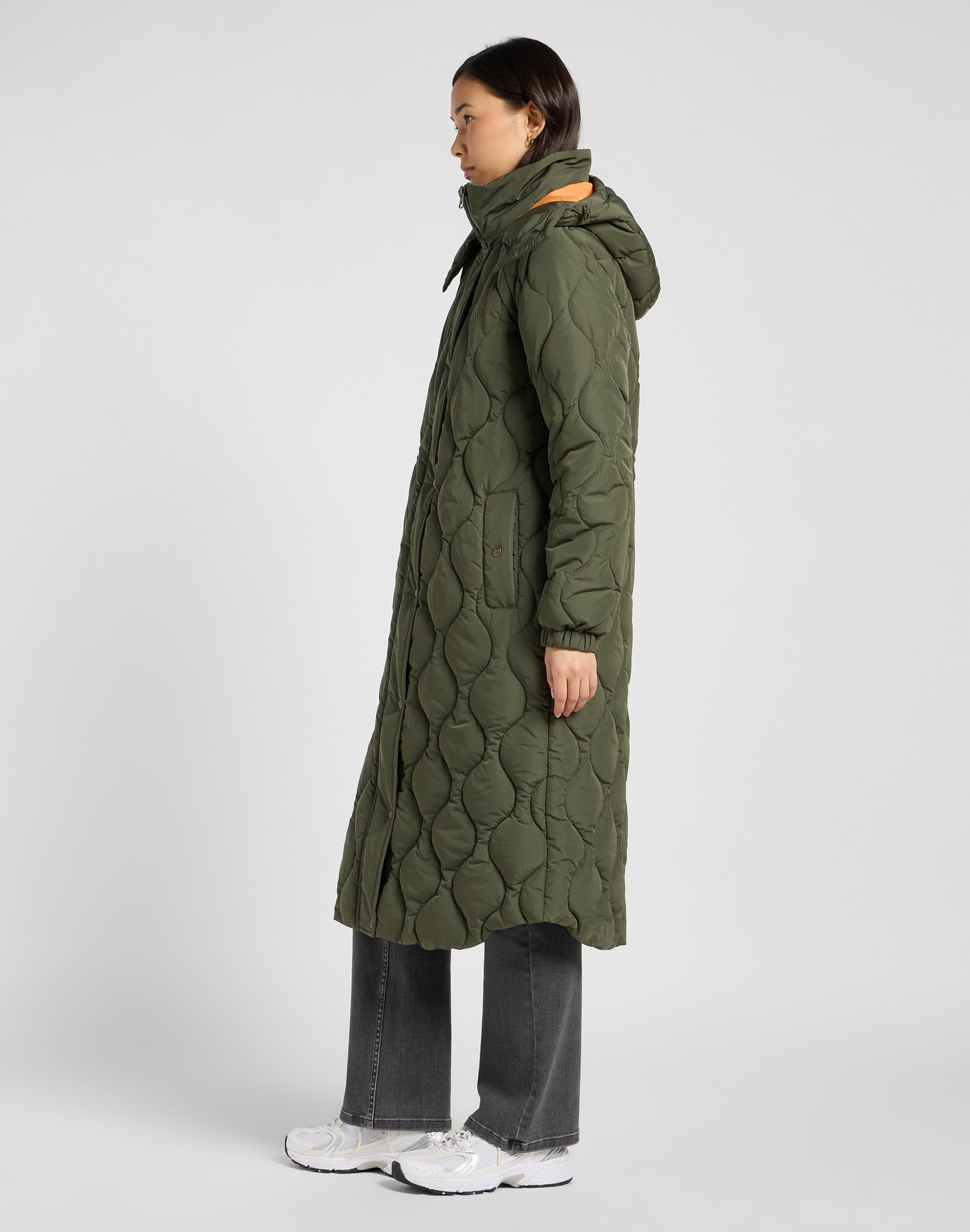 Puffer lungo in Oak Moss Giacche Lee