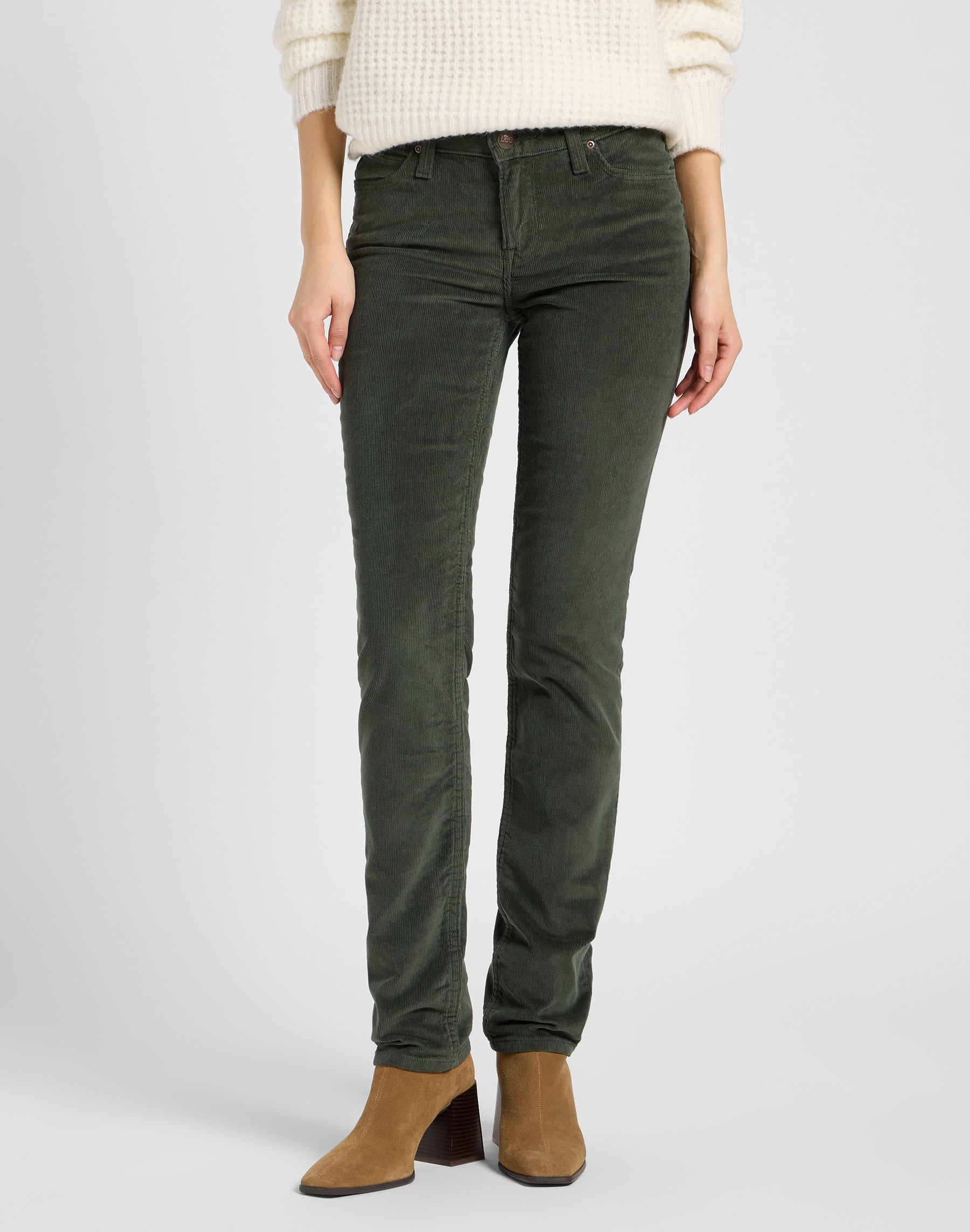 Marion in Pantaloni grigio oliva Lee