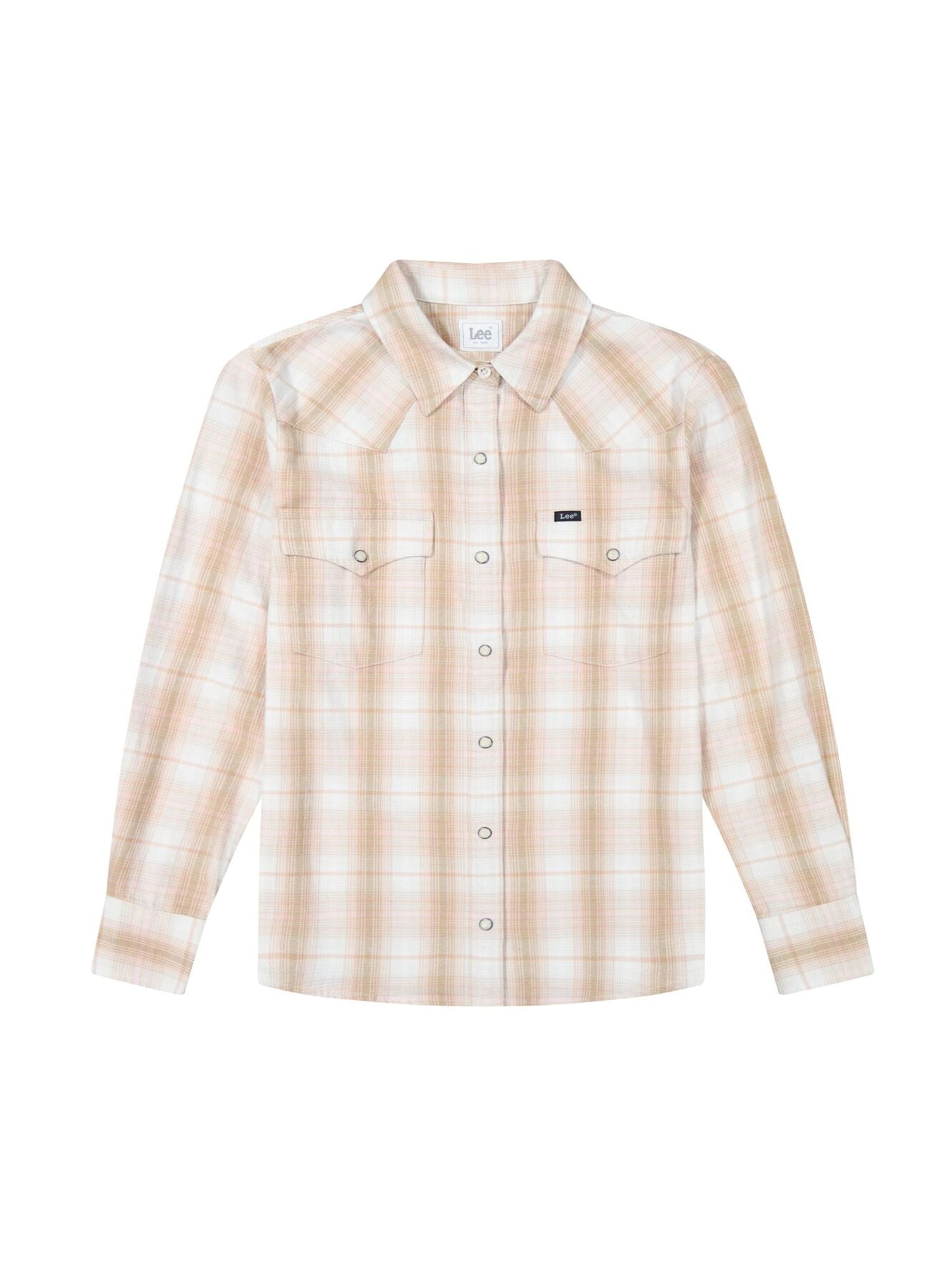 Camicia Western regular a quadri color kaki
