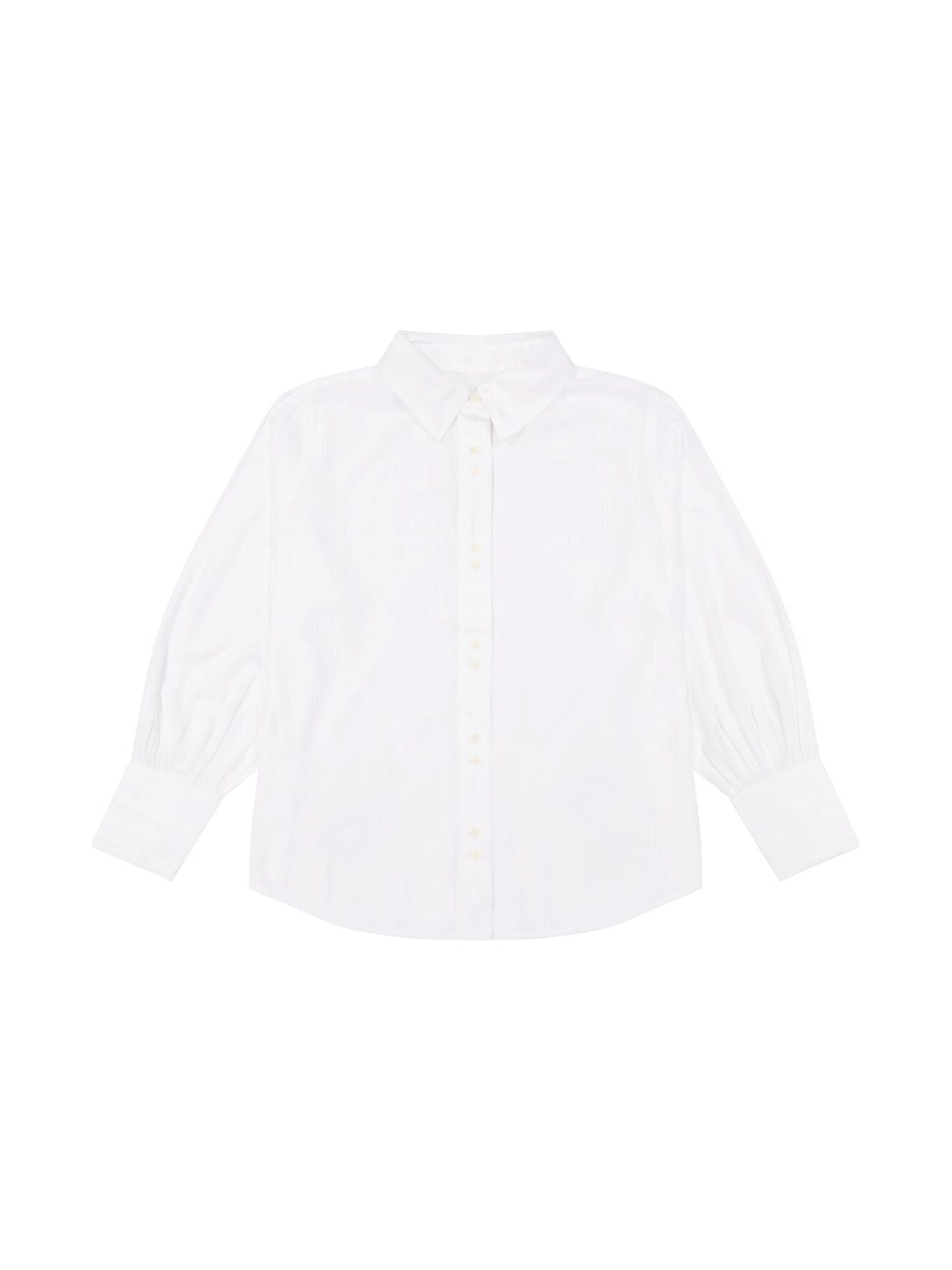 Camicia con maniche a palloncino in bianco brillante