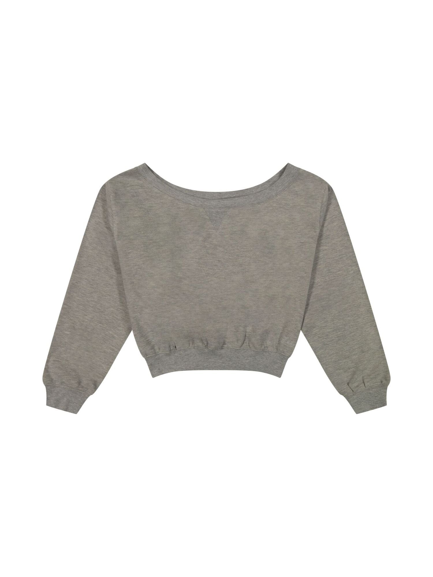 Maglia off shoulder in erica grigia