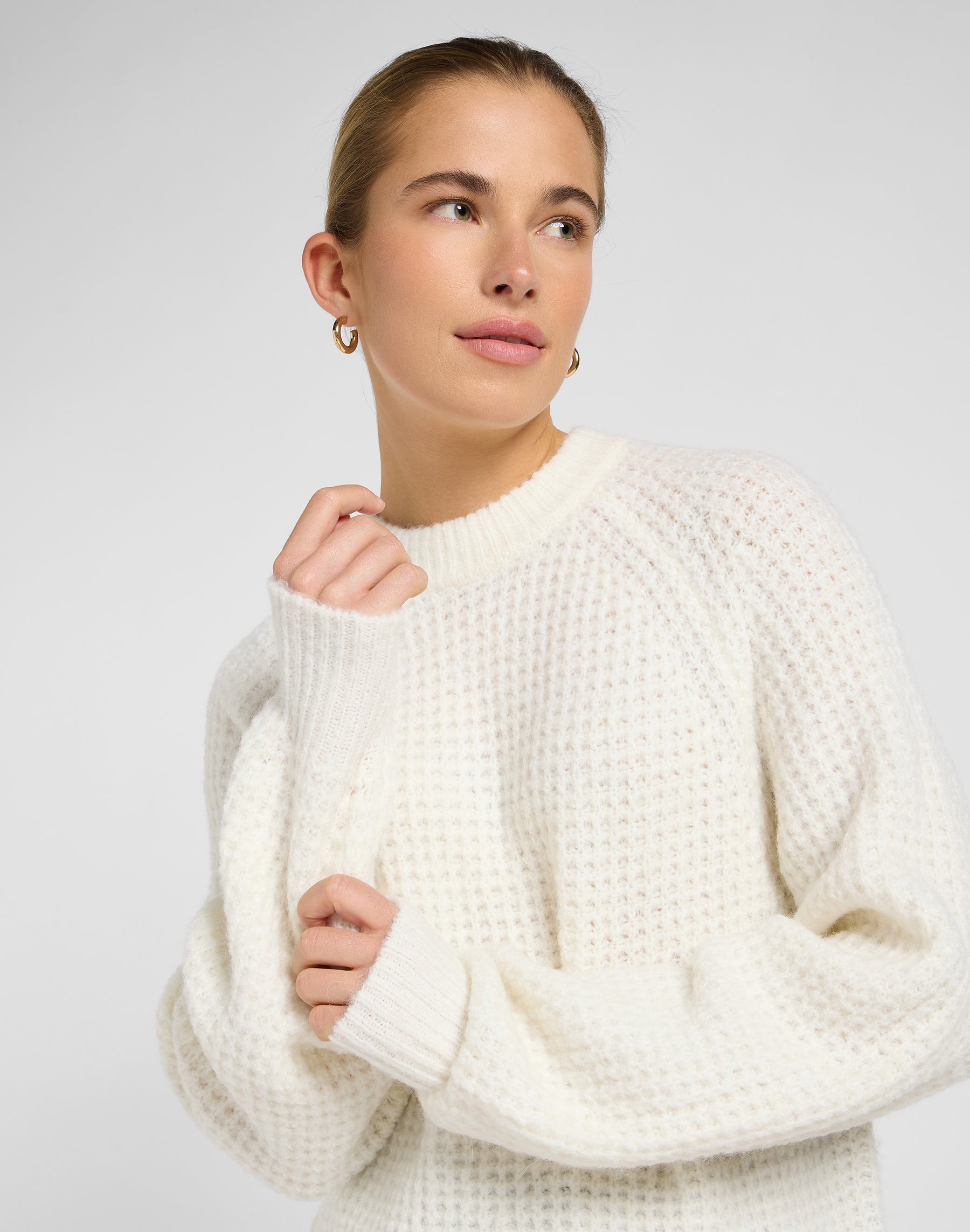Maglione in maglia ecru Maglioni Lee