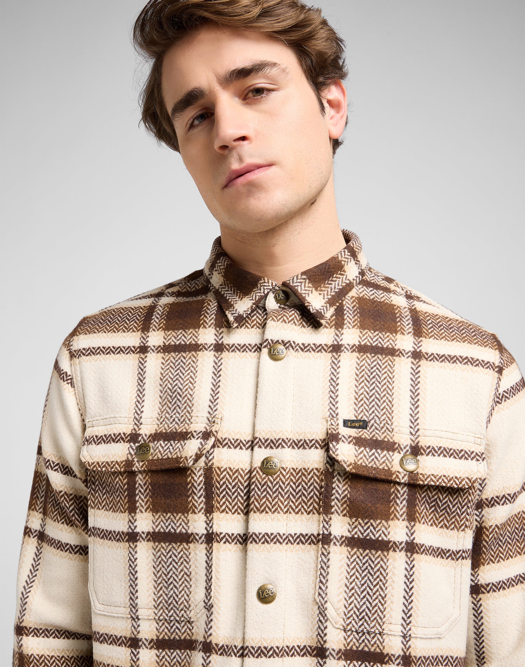 Camicia over rilassata in arabica Plaid Lee