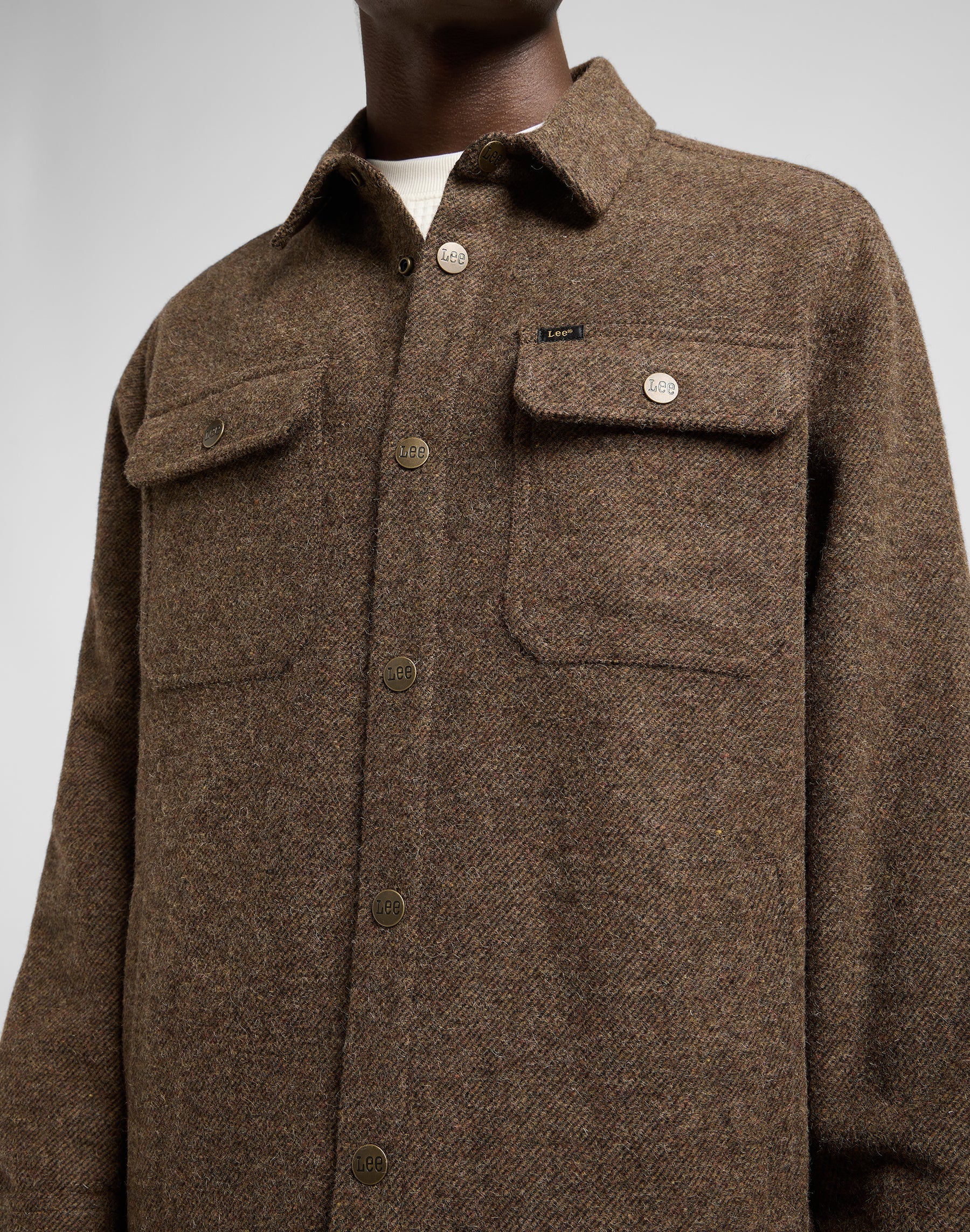 Camicia over in marrone Jaspe Shirts Lee