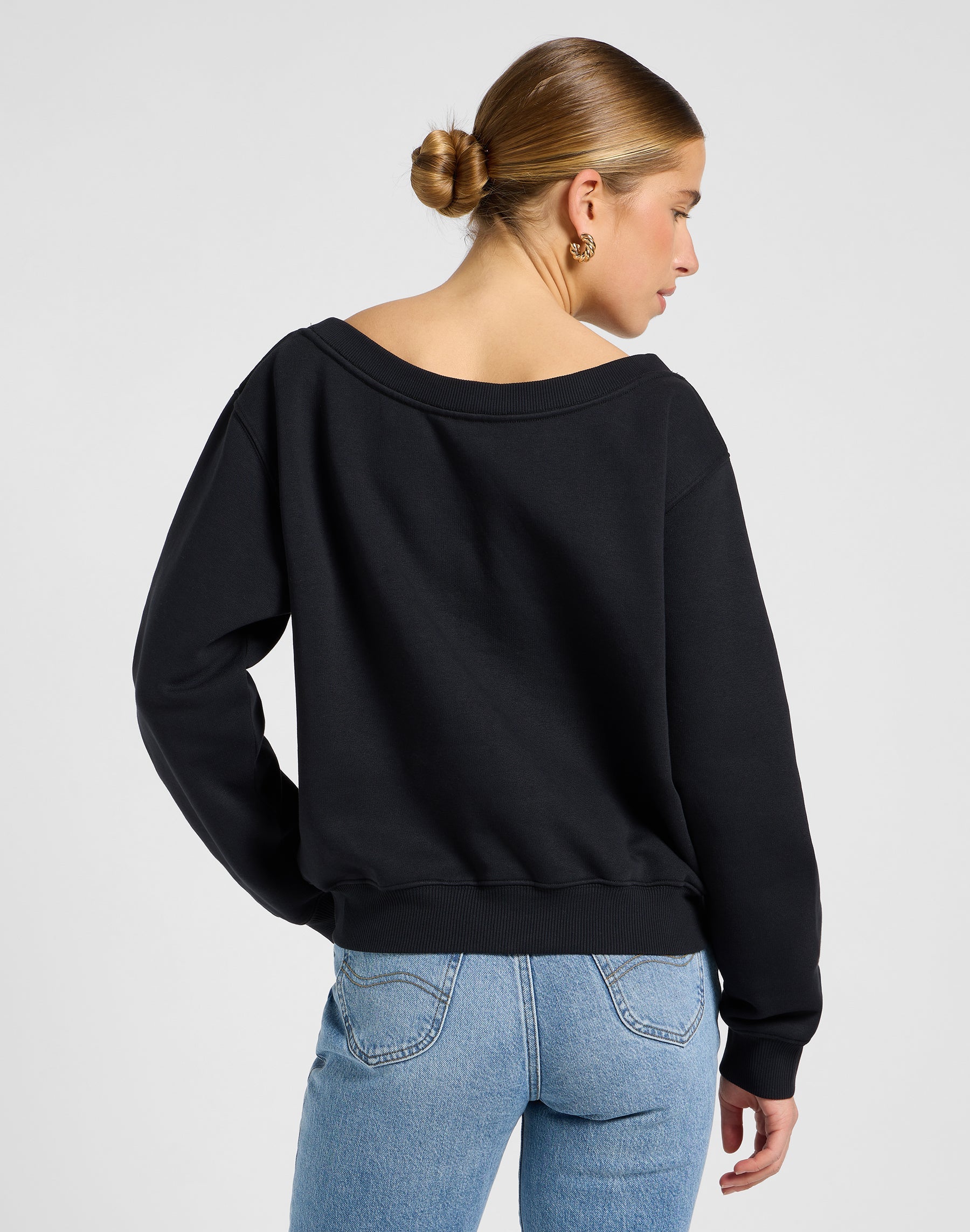 Felpe Off Shoulder Sws in Unionall Nero Lee
