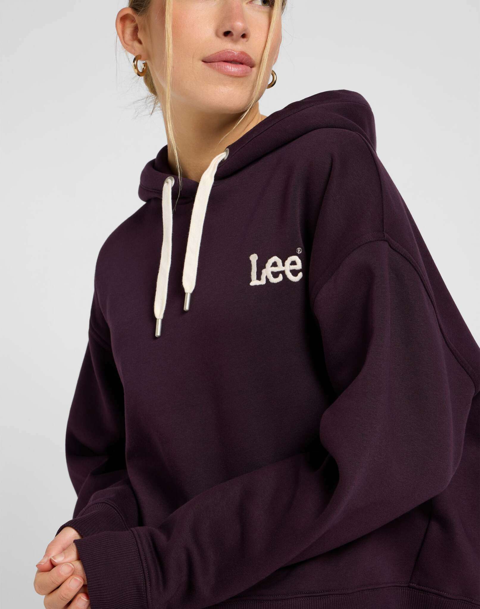 Felpa con cappuccio Essential in Deep Wine Hoodie Lee