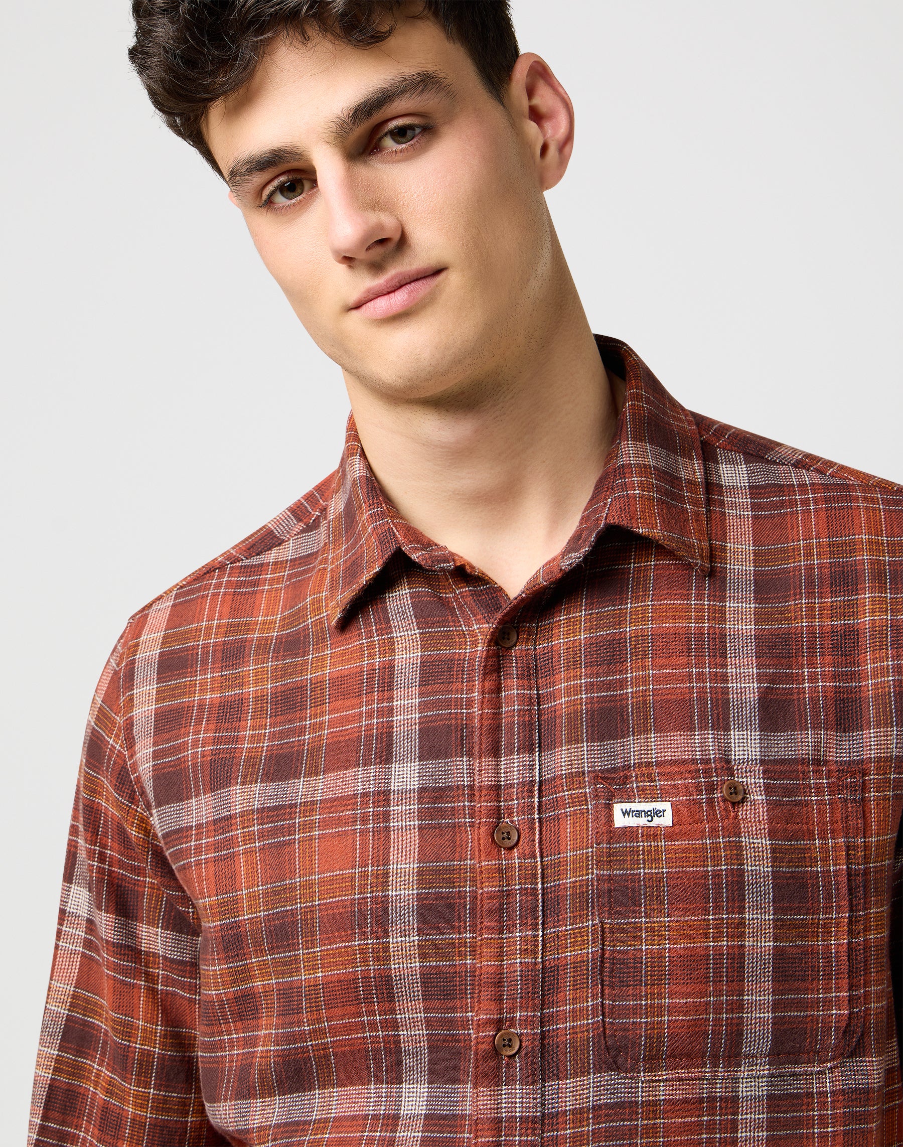 Camicia di flanella da 1 pkt in mattoni cotti Camicie Wrangler