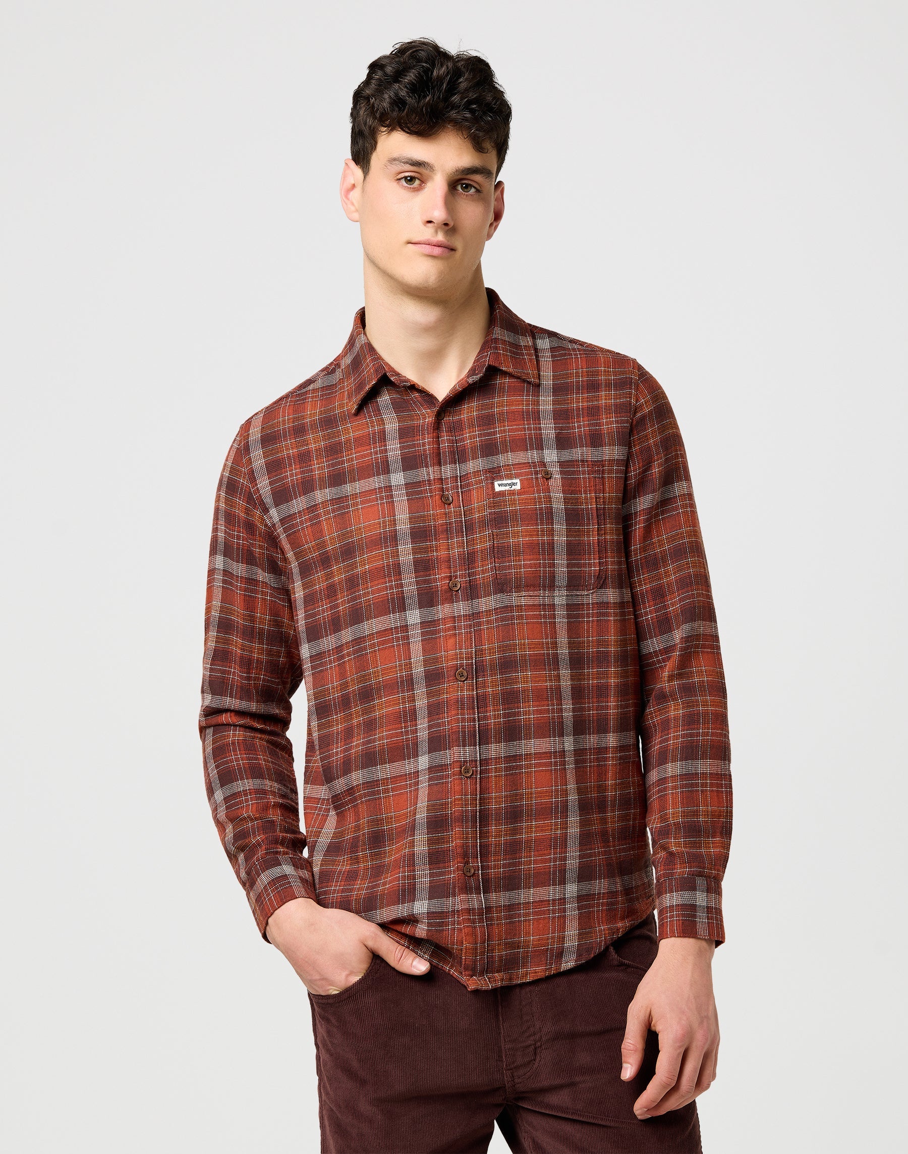 Camicia di flanella da 1 pkt in mattoni cotti Camicie Wrangler