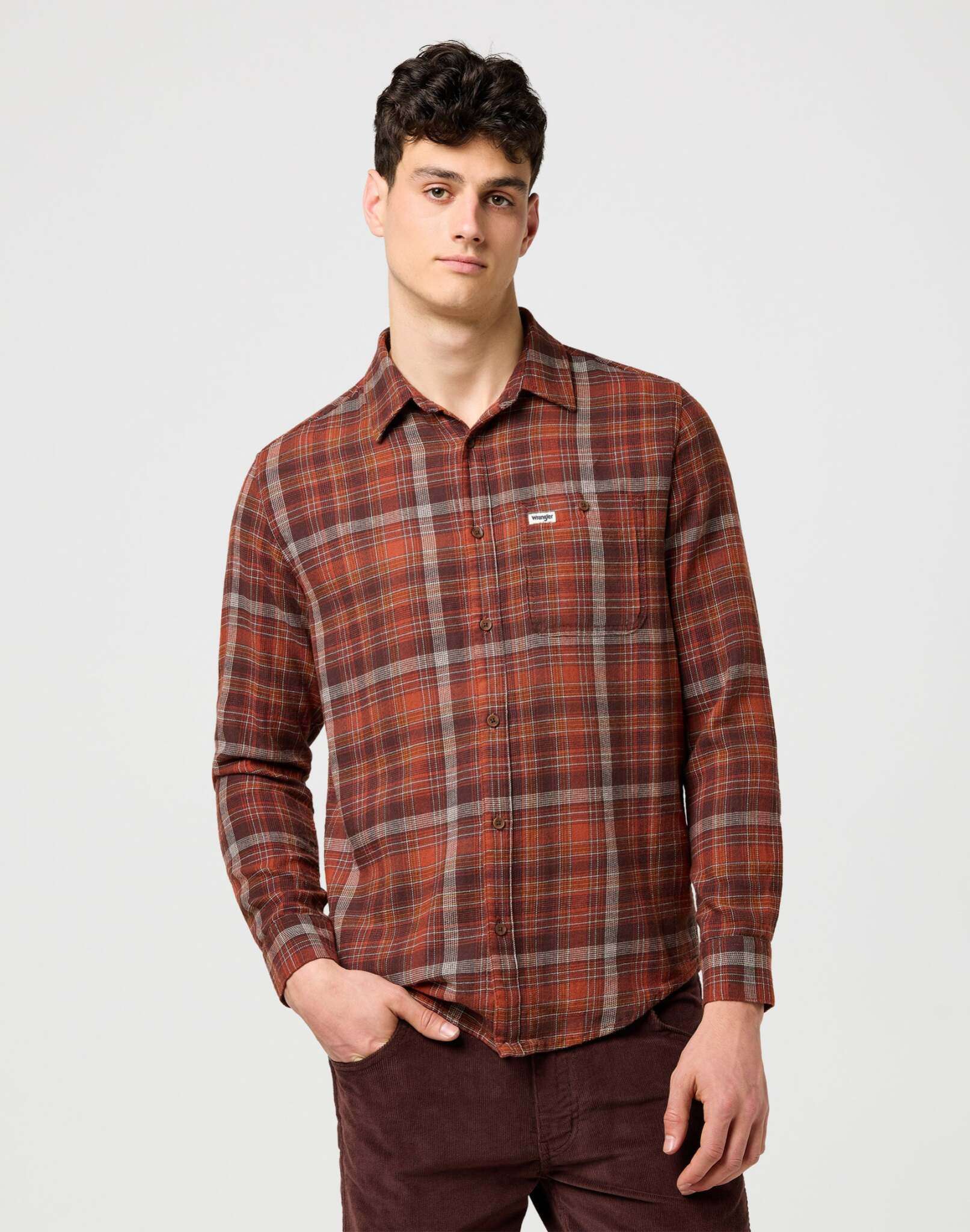 Camicia di flanella da 1 pkt in mattoni cotti Camicie Wrangler