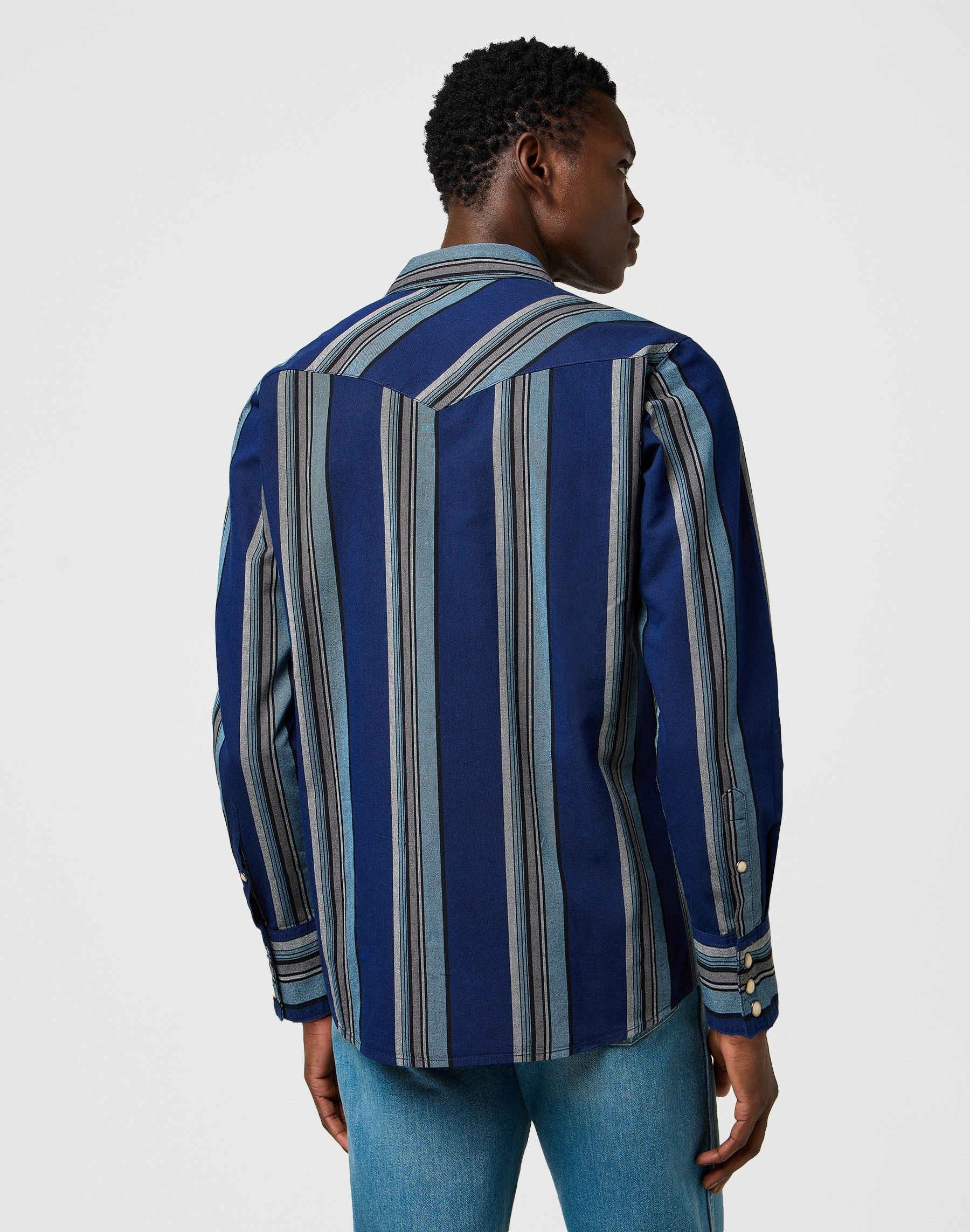 Camicia Western Indigo in camicie blu vintage Wrangler