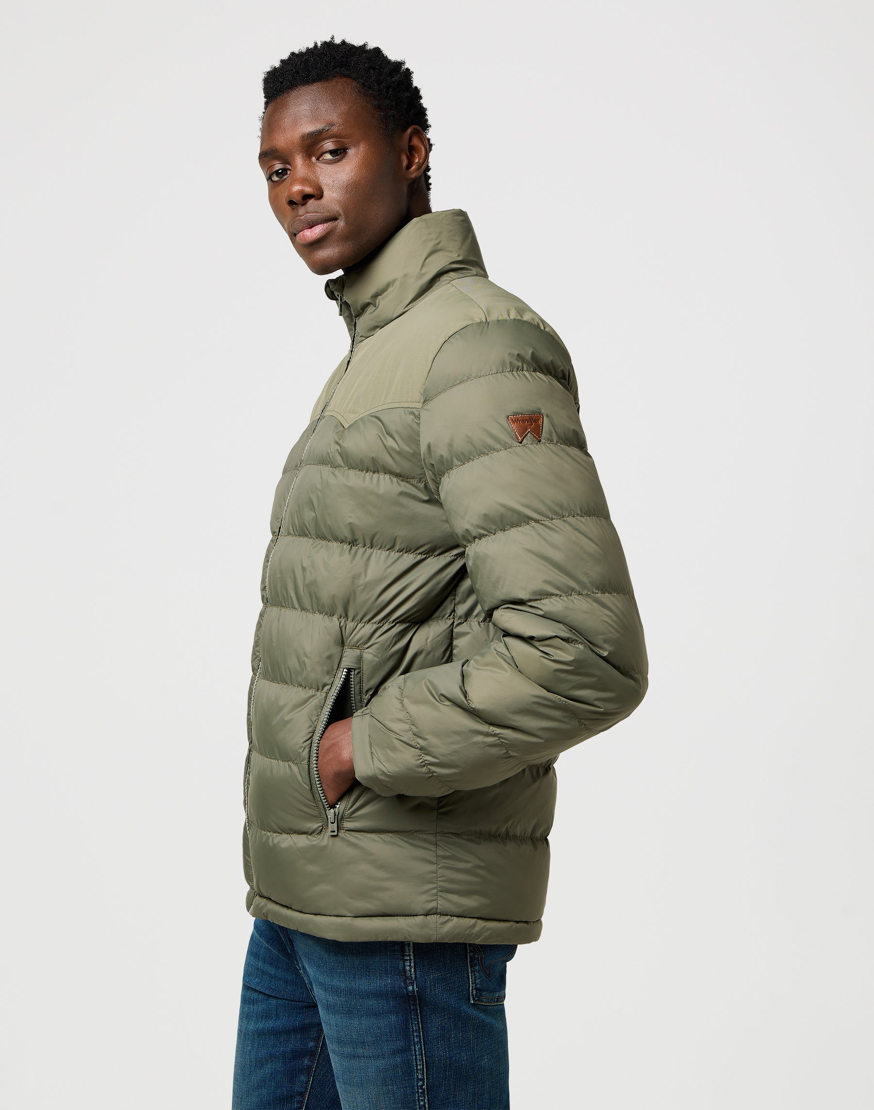 Puffer impacchettabile in Dusty Olive Giacche Wrangler