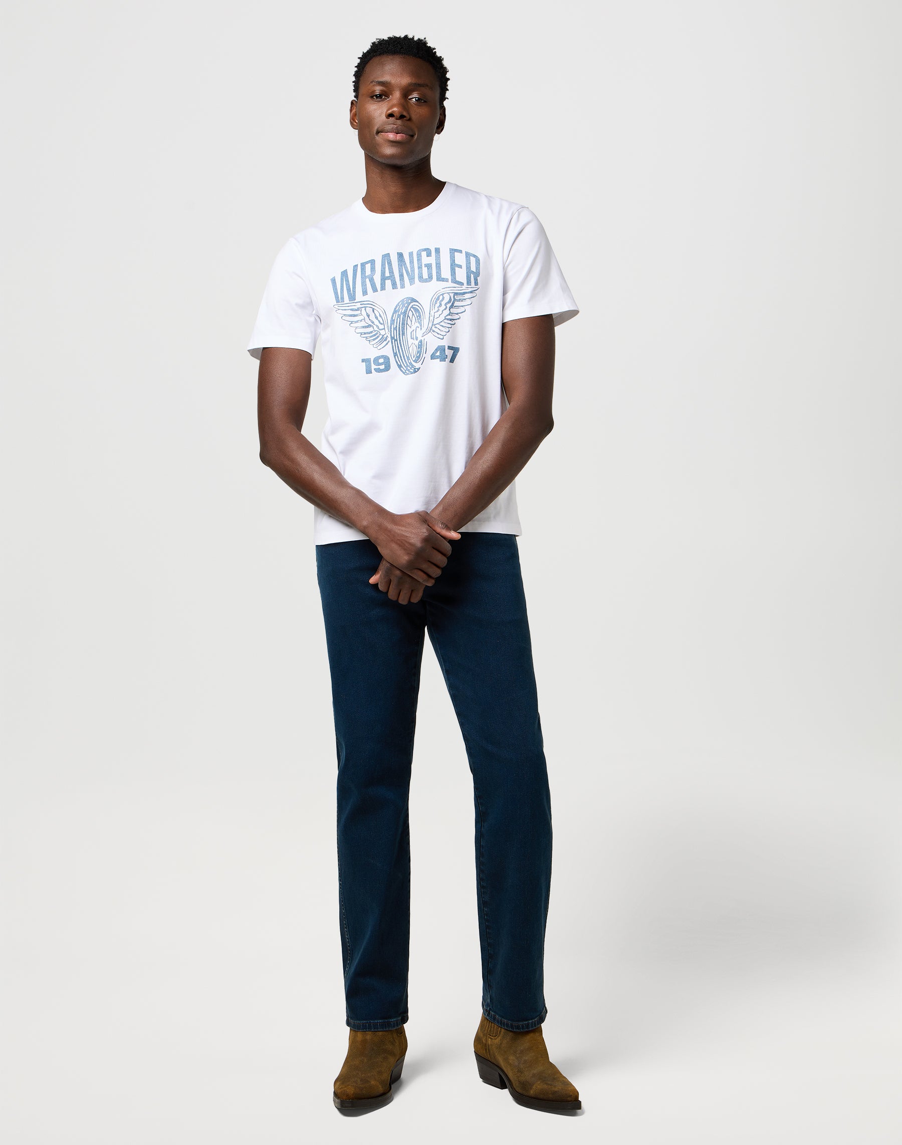 Americana Tee in Bianco Usato Magliette Wrangler