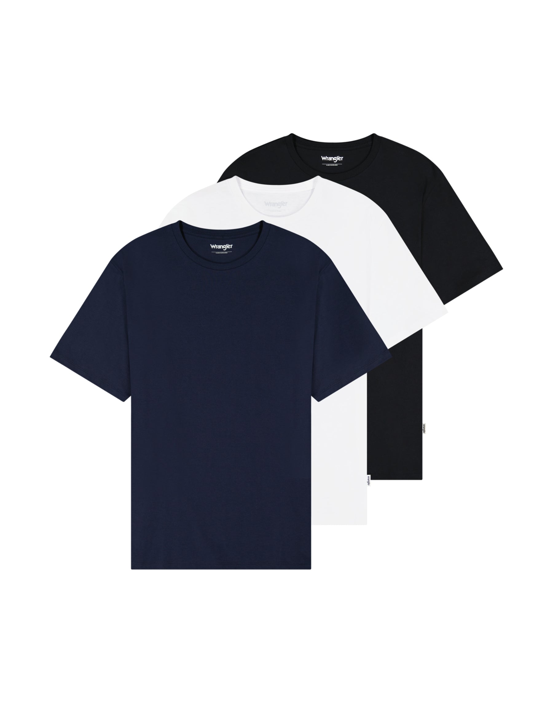3 Pack Tee in Bianco Navy Nero Magliette Wrangler