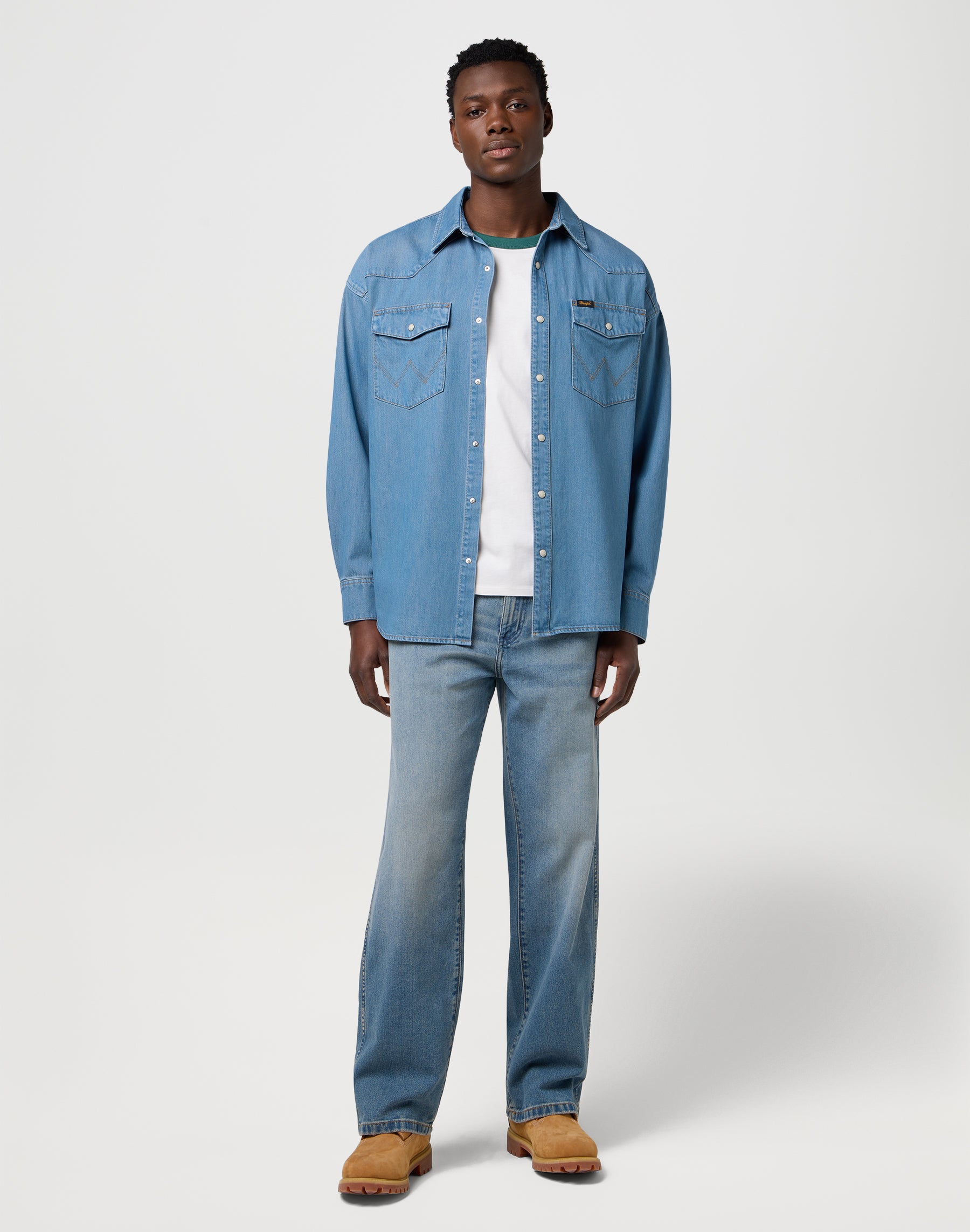 Maglietta Ringer in Bianco Usato Magliette Wrangler