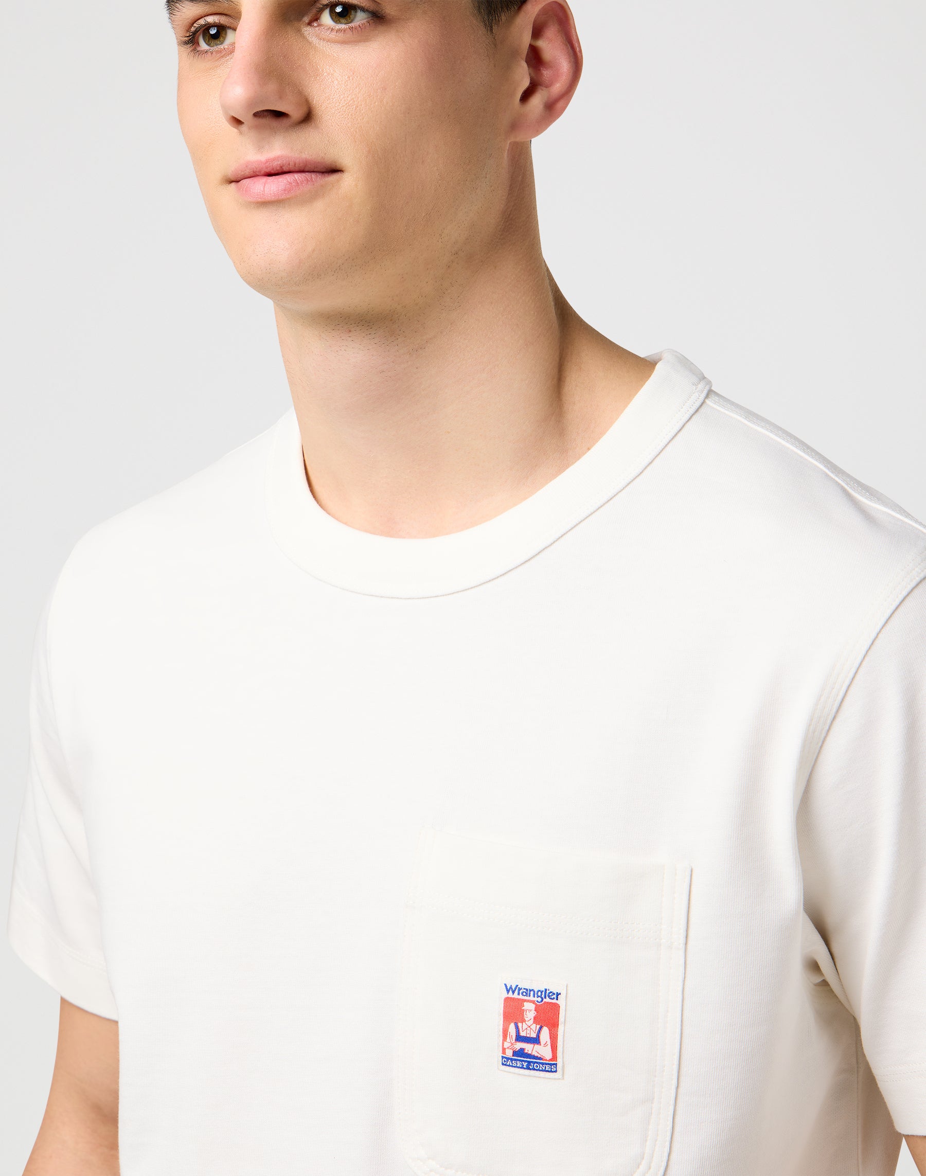 Cj Pocket Tee in Bianco Usato Magliette Wrangler