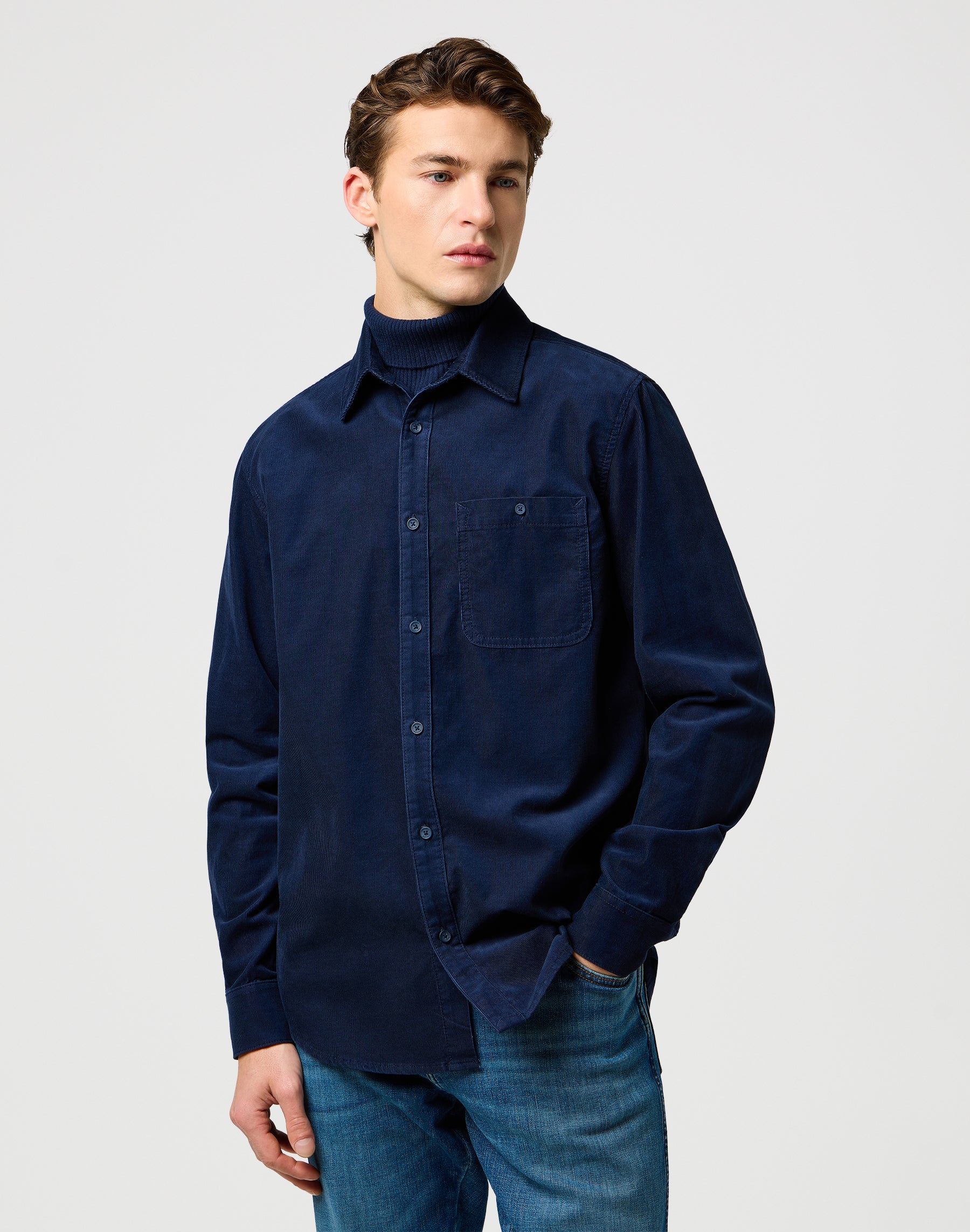 Camicia in velluto a coste da 1 pkt in camicie Wrangler Navy
