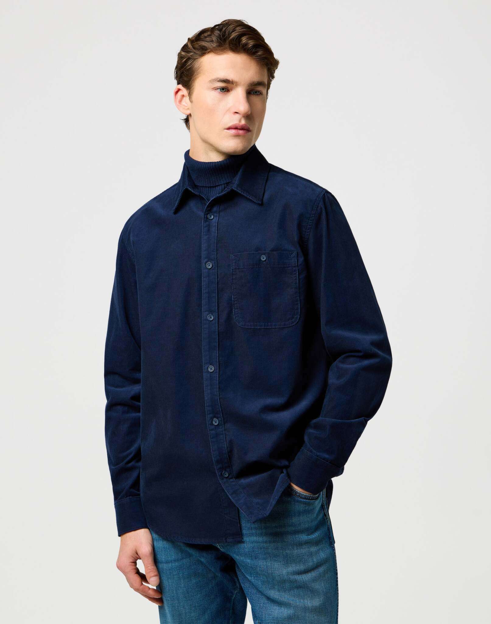 Camicia in velluto a coste da 1 pkt in camicie Wrangler Navy