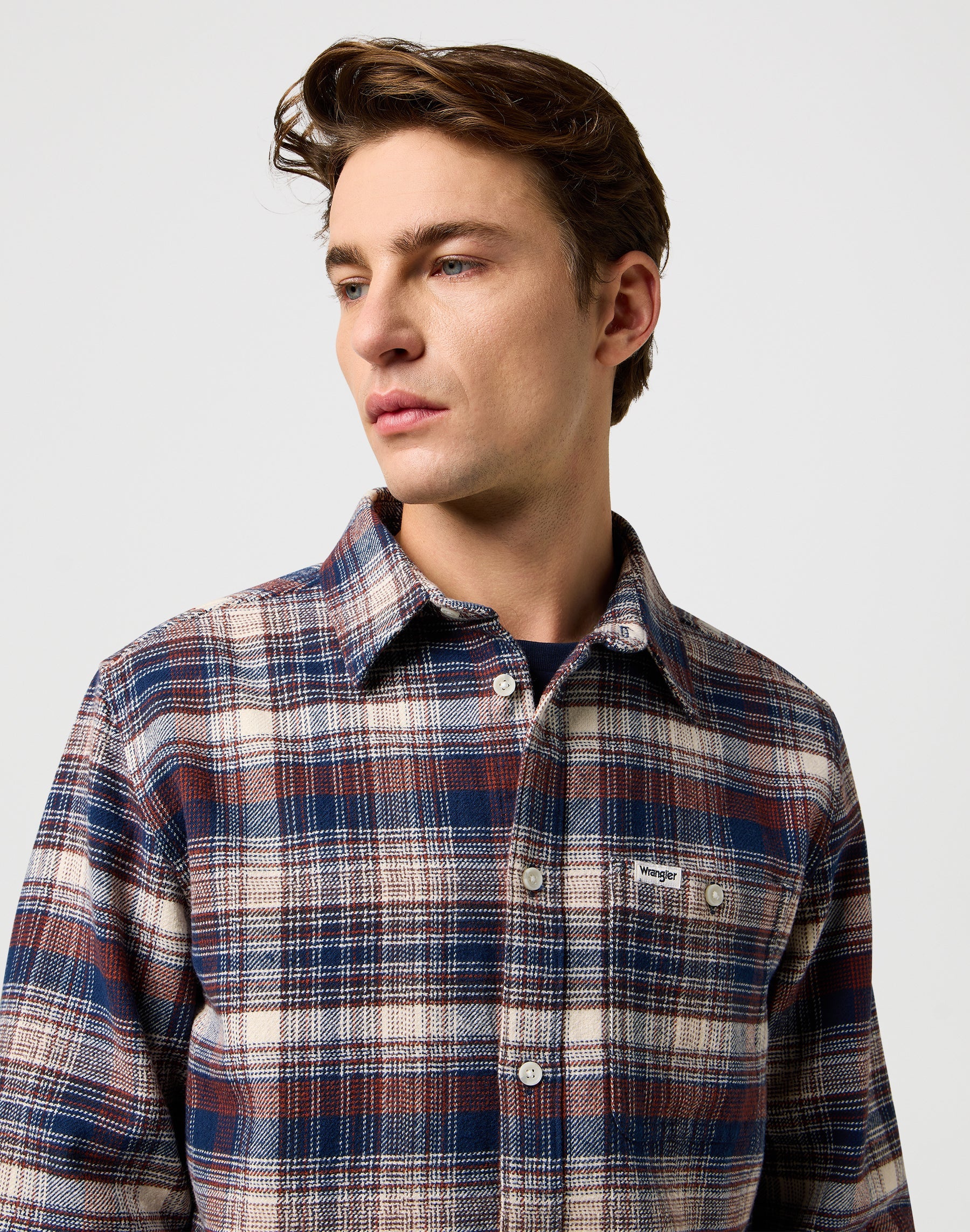Camicia spazzolata da 1 pz. in camicie Wrangler Navy Birch