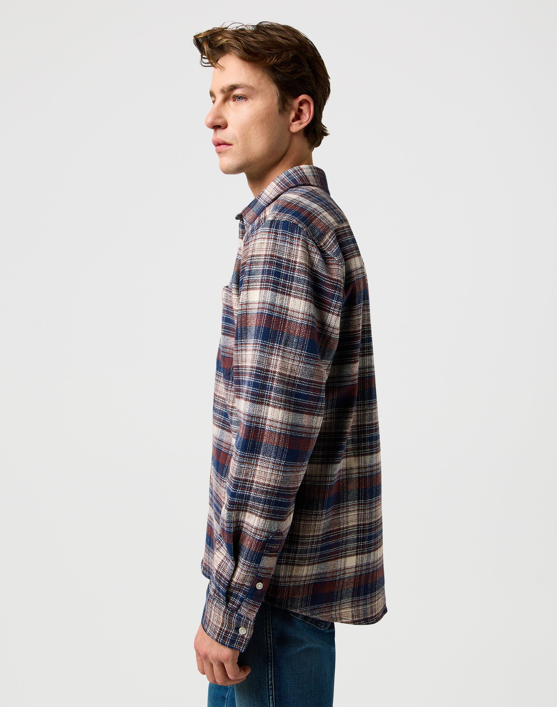 Camicia spazzolata da 1 pz. in camicie Wrangler Navy Birch