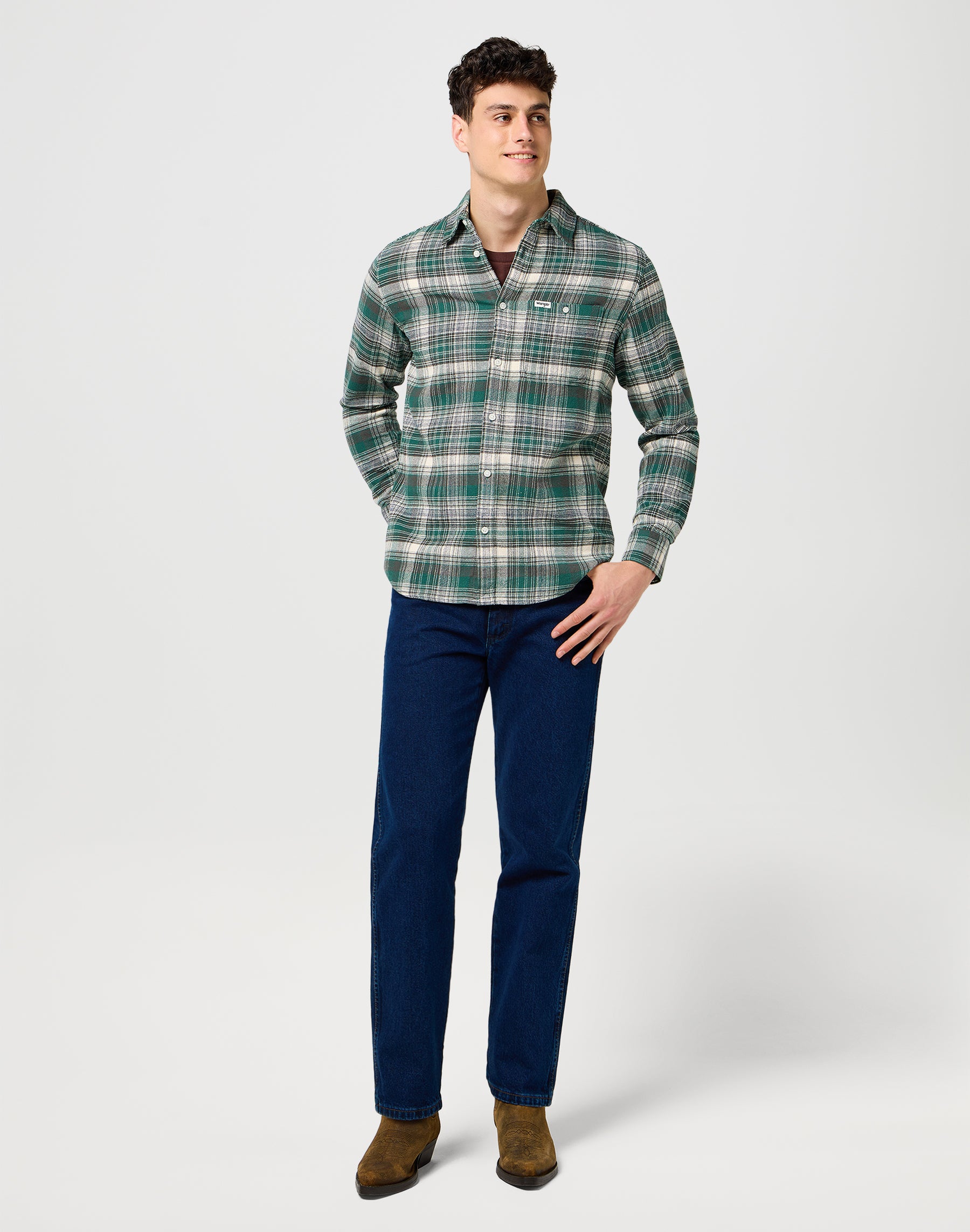 Camicia spazzolata da 1 pezzo in betulla verde Camicie Wrangler