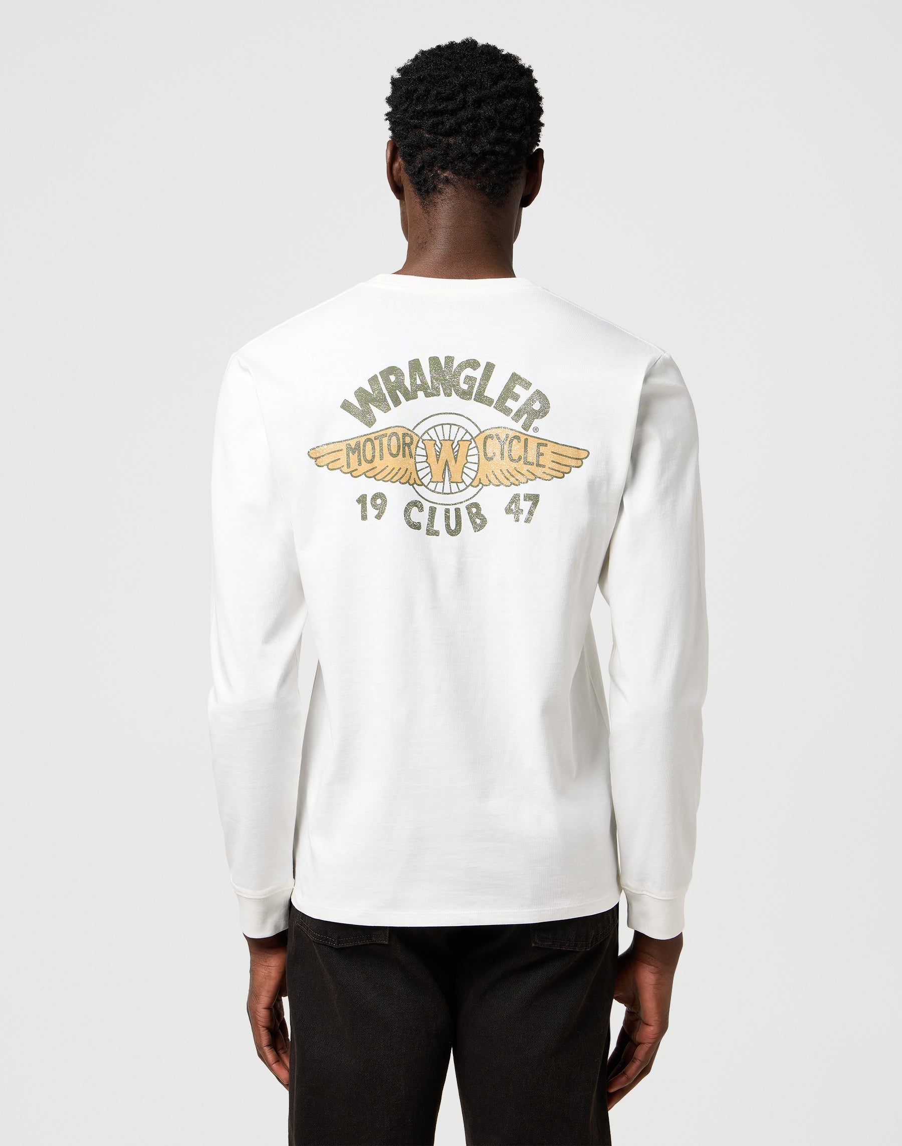 Ls Americana Tee in Bianco Usato Magliette Wrangler