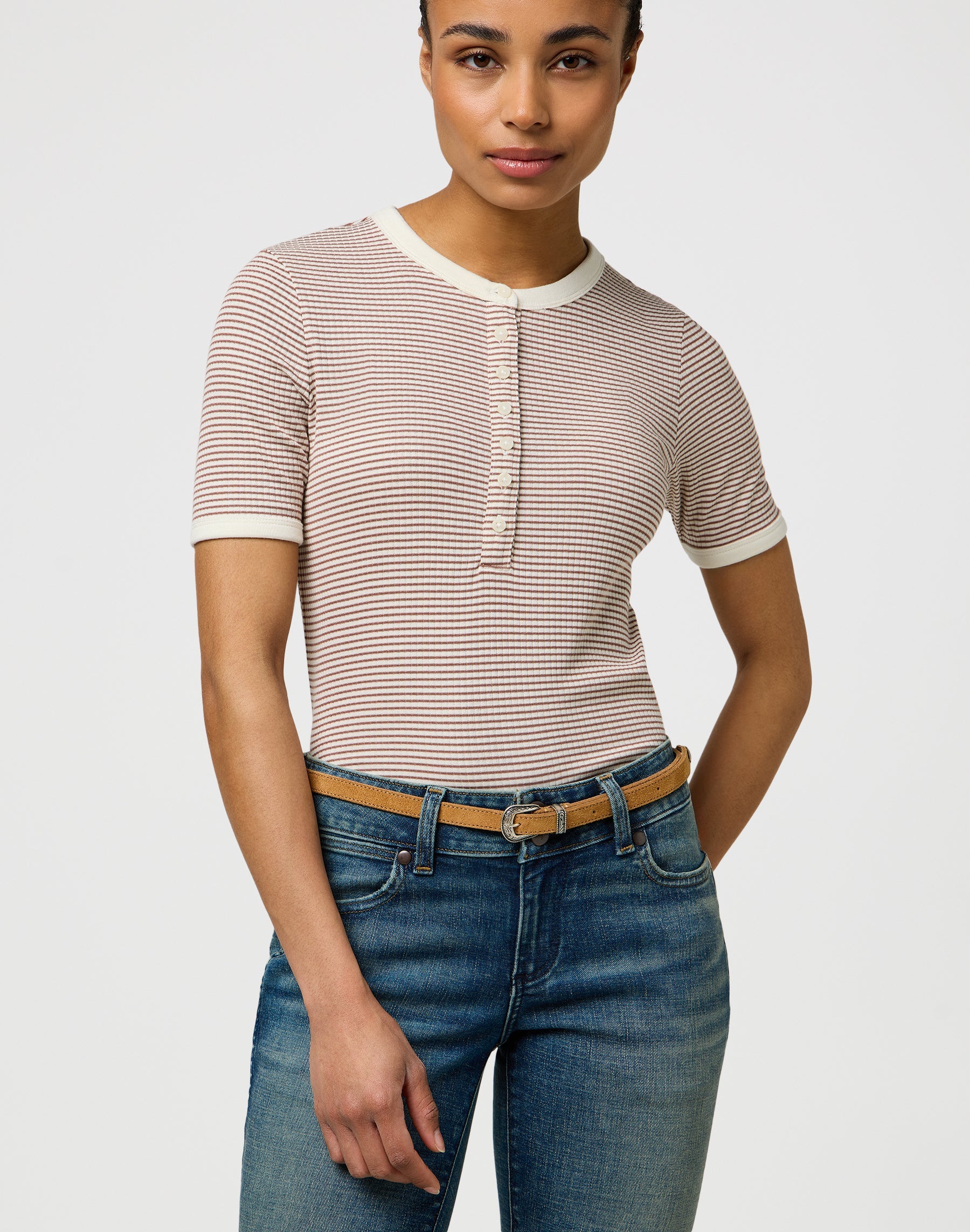 Cintura Western sottile in cammello Cintura Wrangler