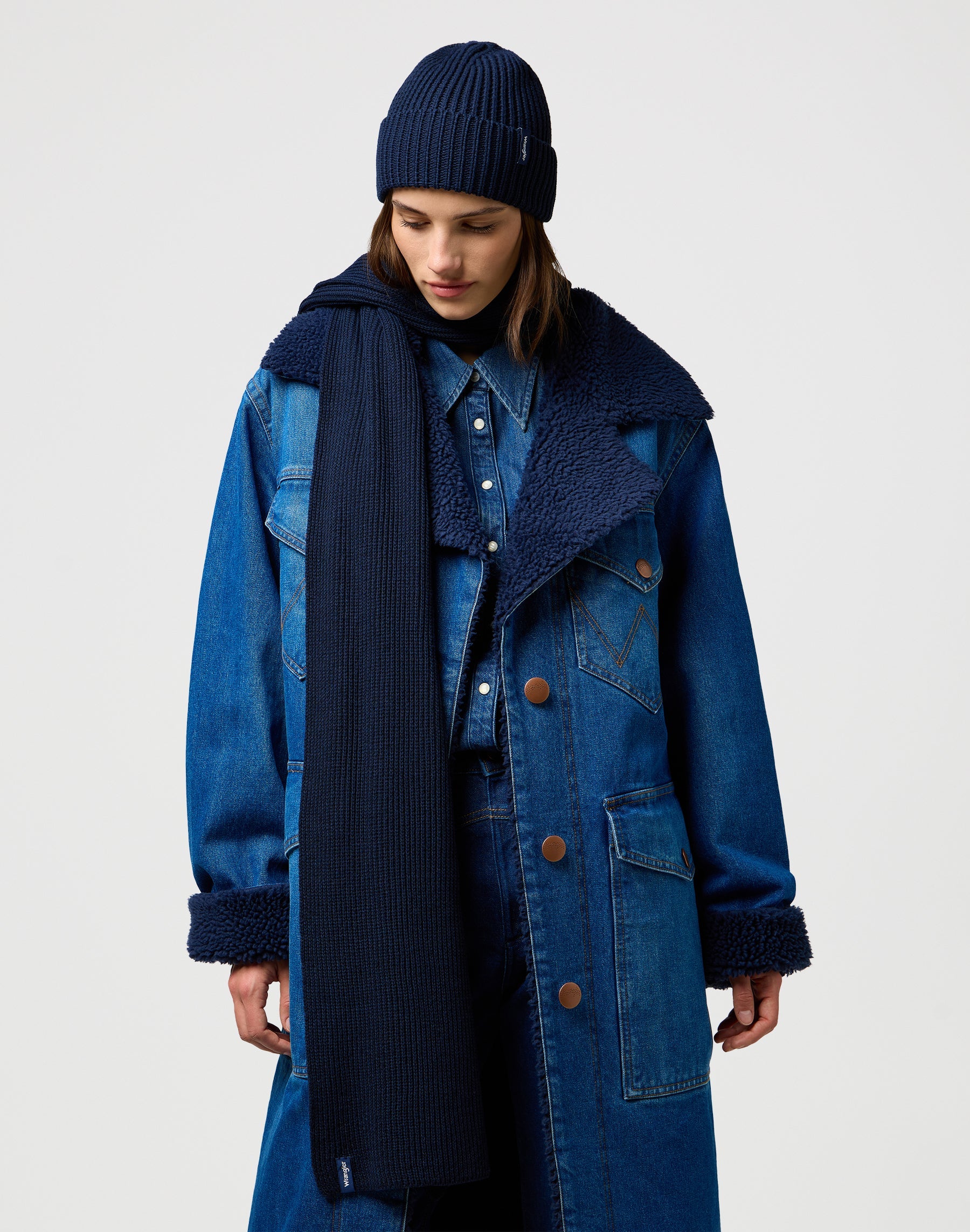 Set di sciarpe e berretti in Marina scuro Sciarpe Wrangler