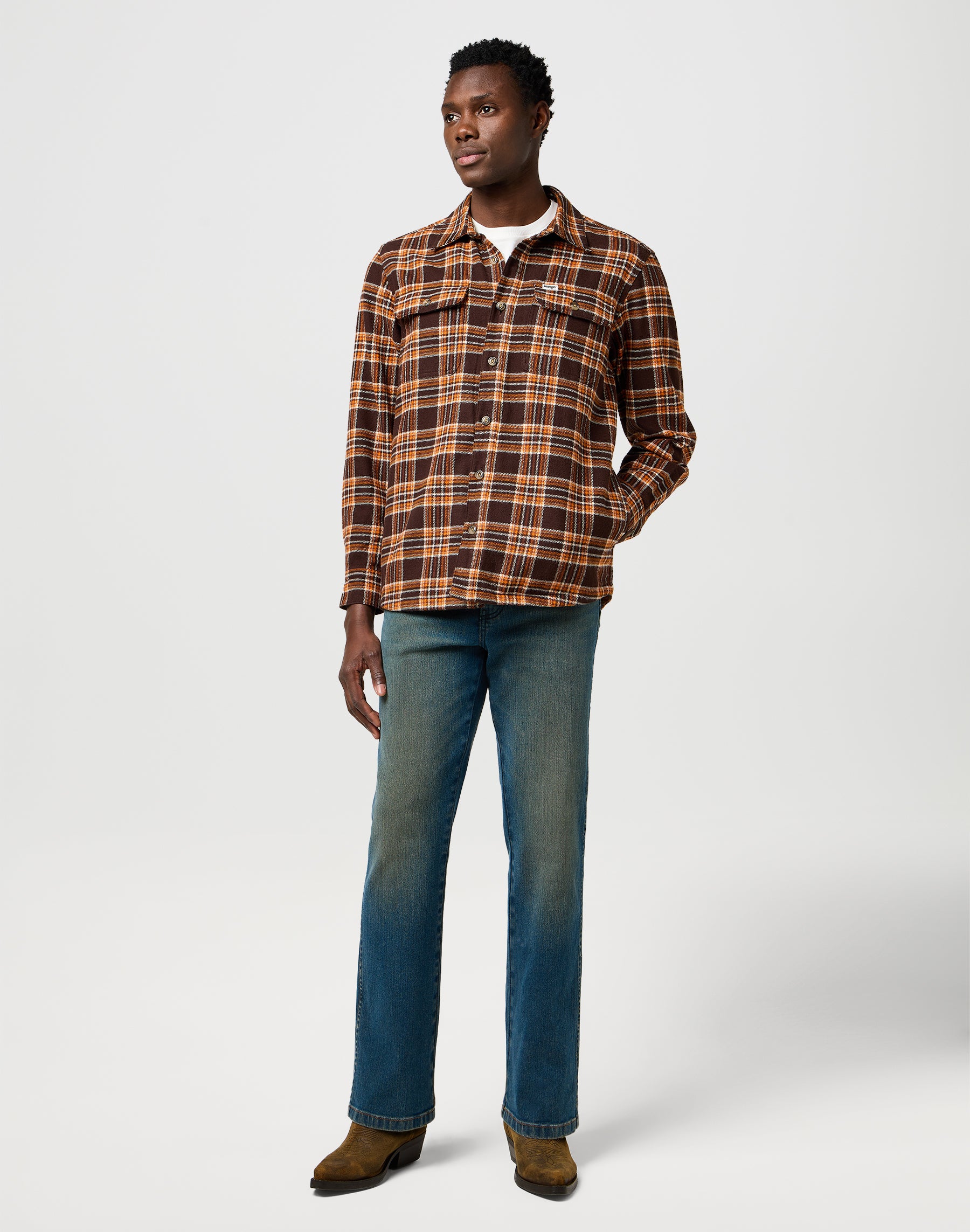 Camicia over in marrone scuro Camicie Wrangler