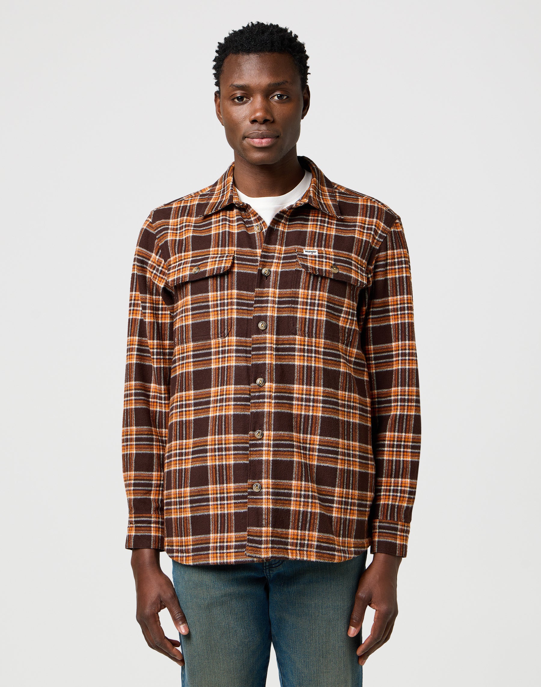 Camicia over in marrone scuro Camicie Wrangler