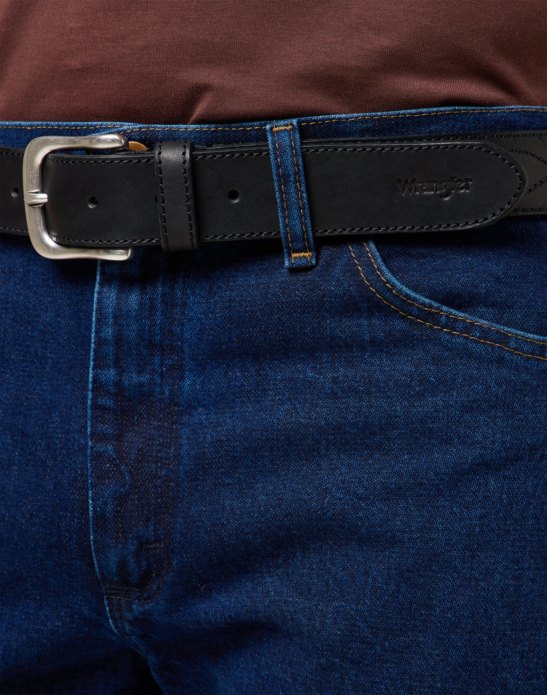 Cintura con punto Western in nero Cintura Wrangler