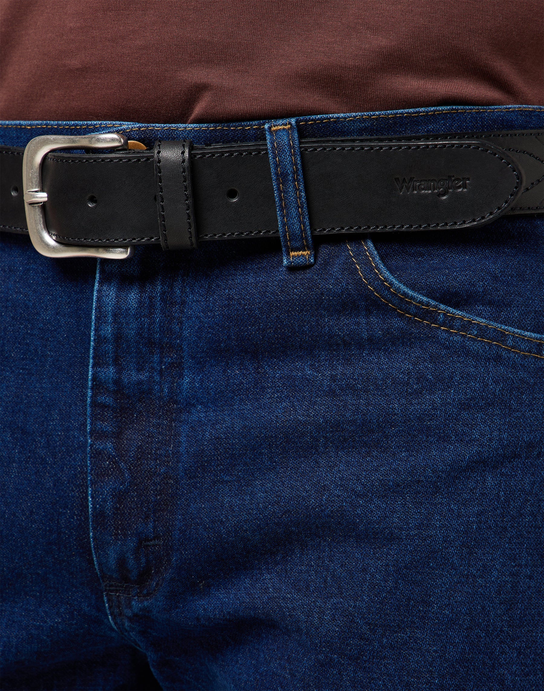 Cintura con punto Western in nero Cintura Wrangler