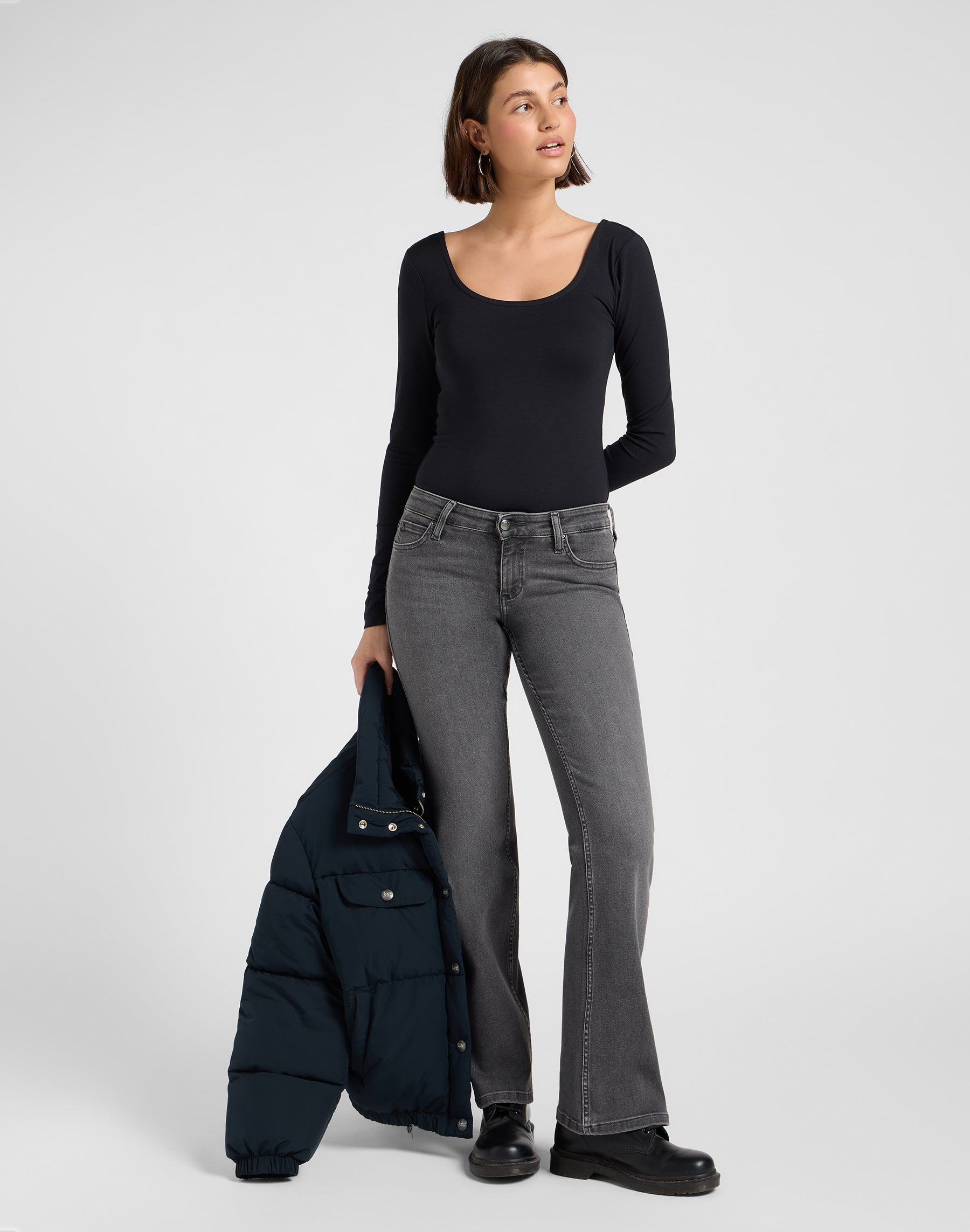 Jessica in jeans grigio squalo Lee