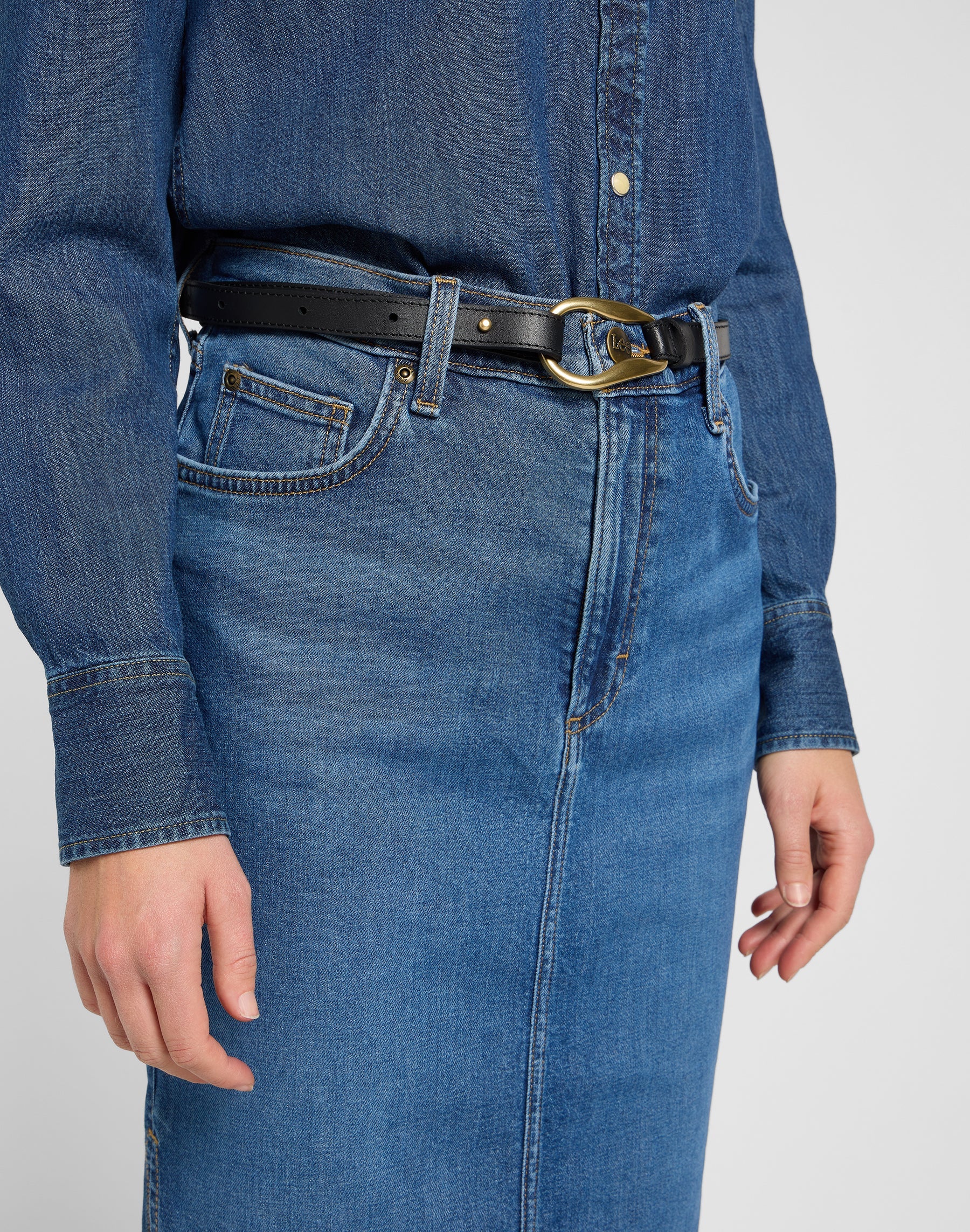 Cintura ad anello in nero Belt Lee