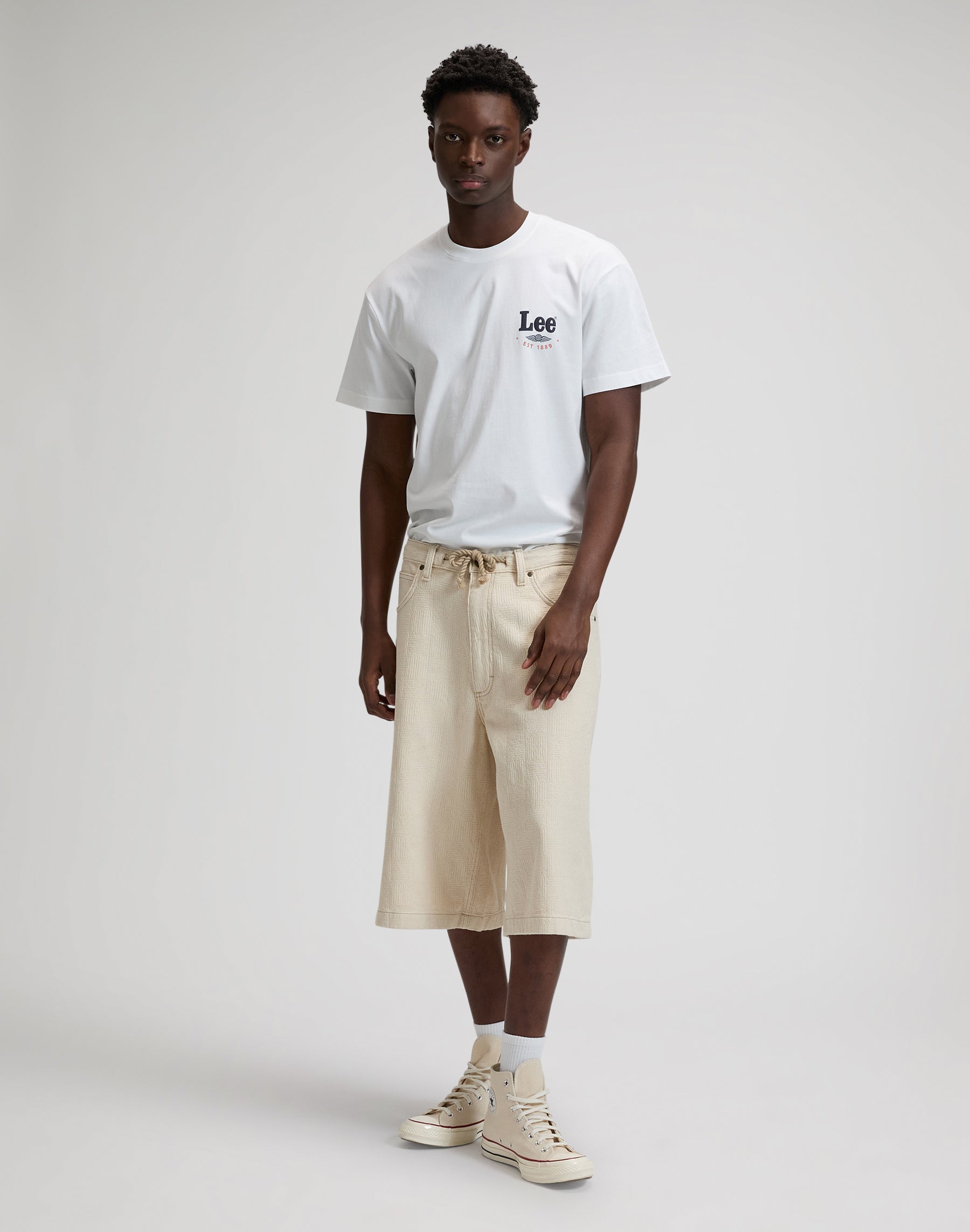 Jort With Drawstring in Natural Greige Shorts Lee