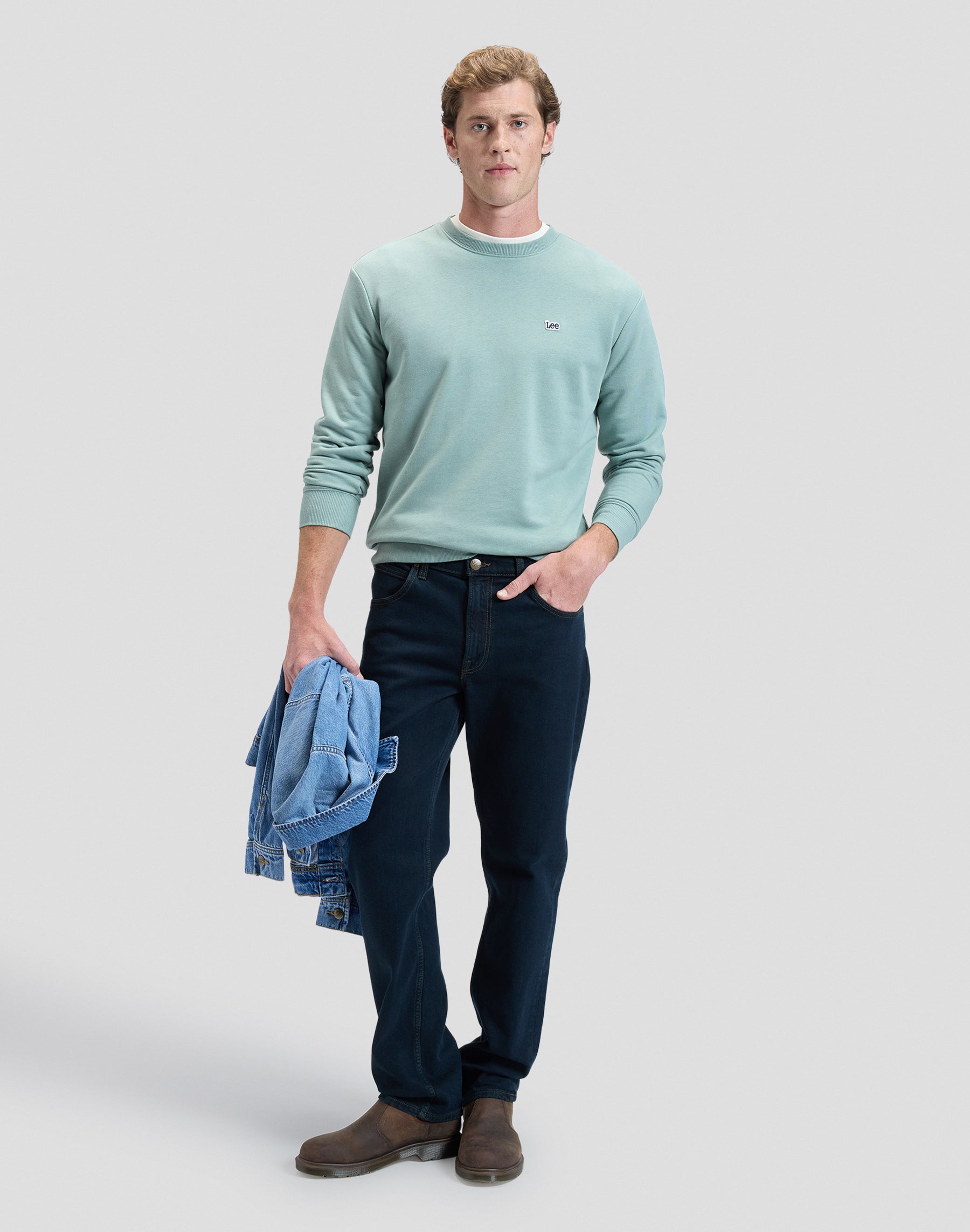 Felpa Patch Crew in Desert Sage