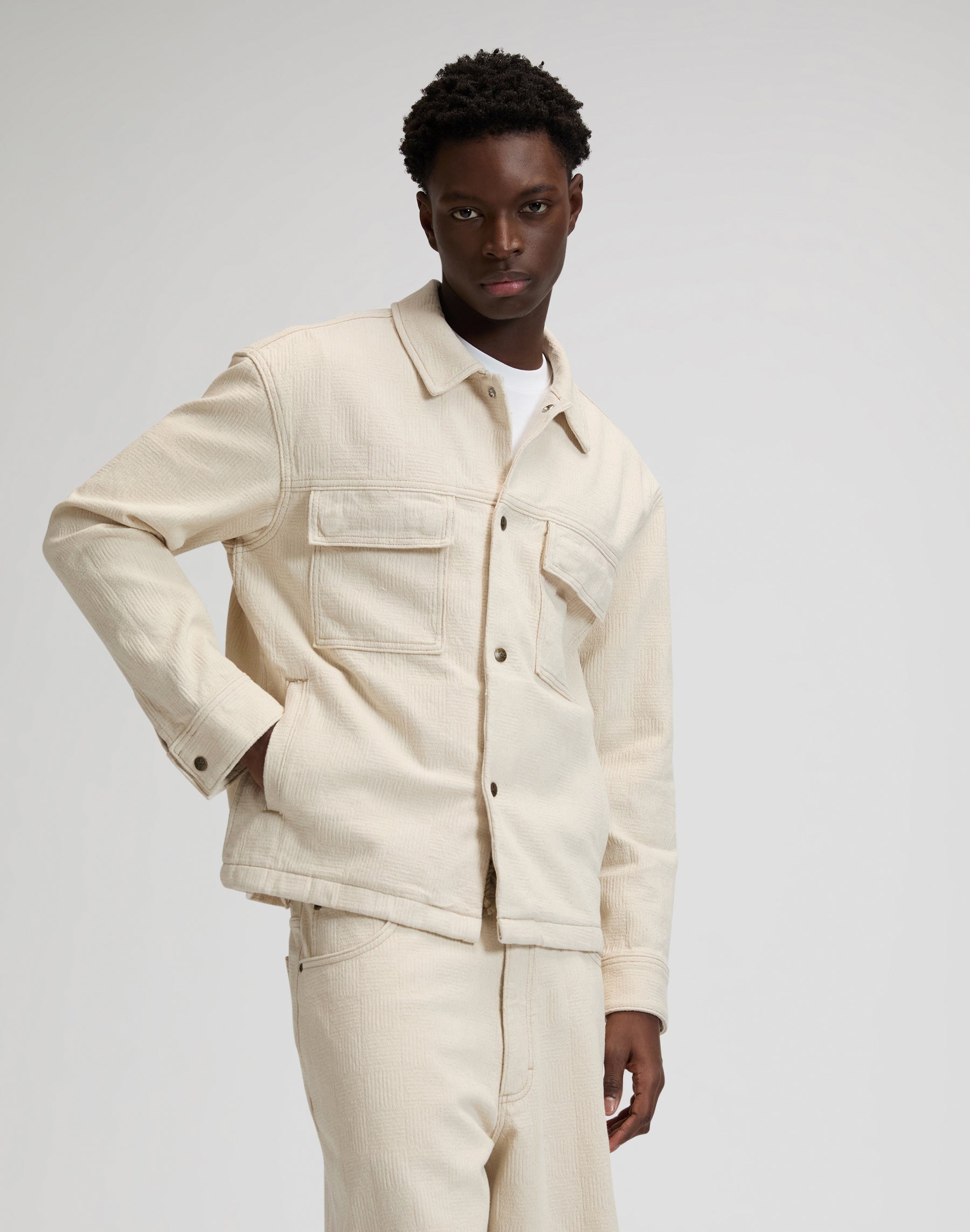 Giacca Jacquard in grigio naturale Giacche Lee